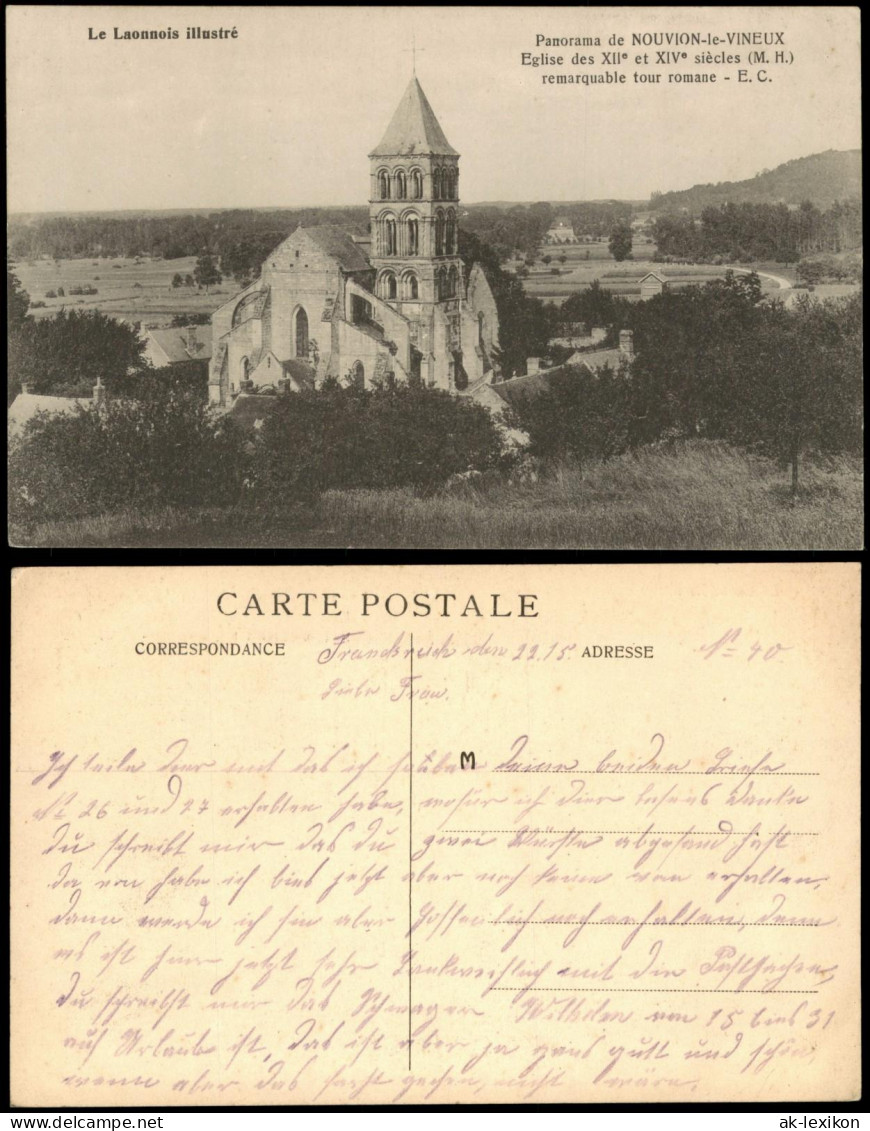 CPA Nouvion-le-Vineux Aisne Panorama Eglise 1915