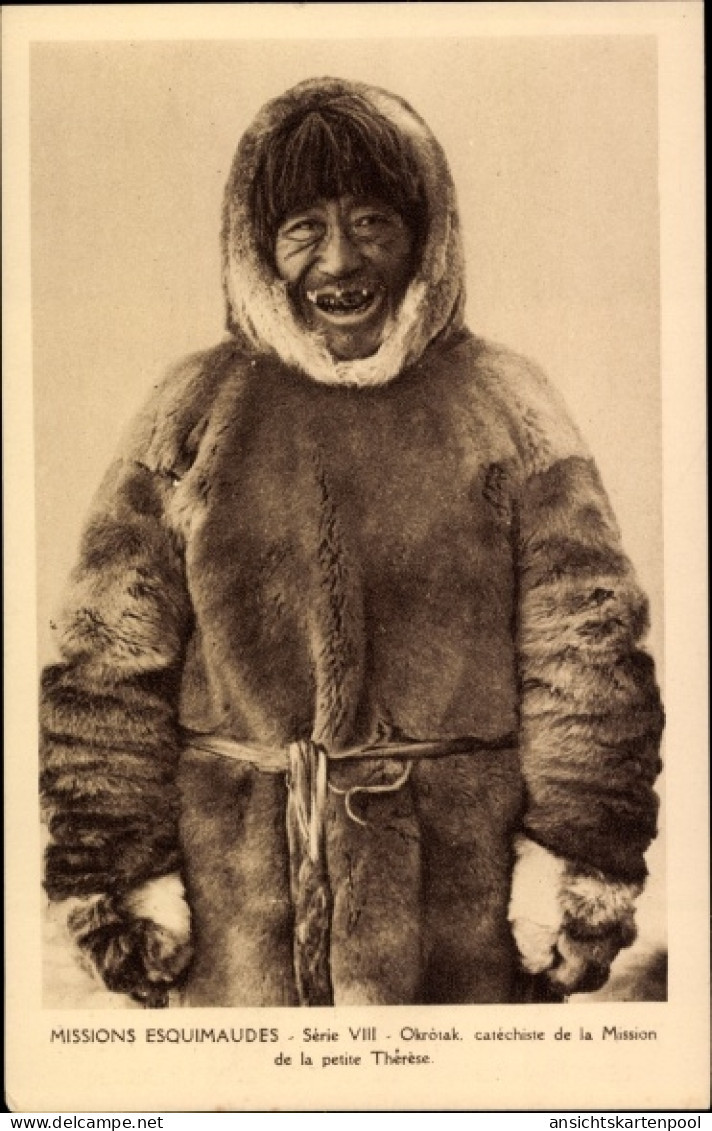 CPA Nunavut Kanada, Missions Esquimaudes, Okrotak, catechiste de la Mission de la petite Therese