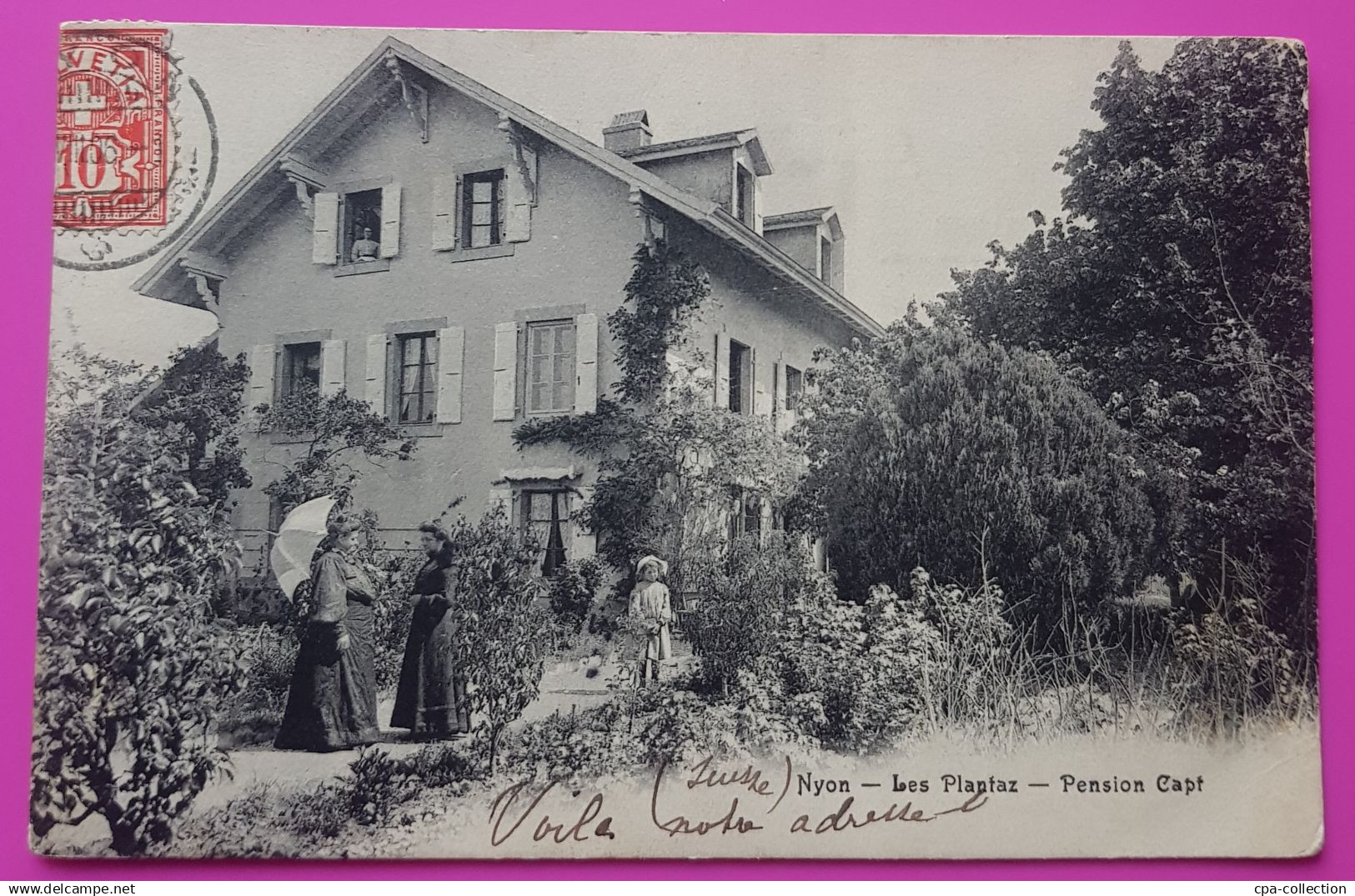 Cpa Nyon Les Plantaz Pension Capt Carte Postale Suisse Rare Canton Vaud Proche Signy Avenex Founex