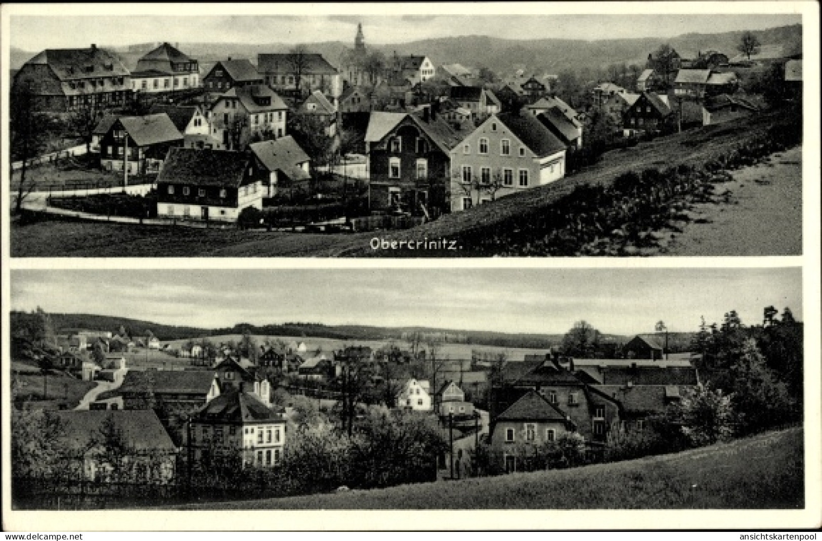CPA Obercrinitz Crinitzberg in Sachsen, Totalansicht des Ortes