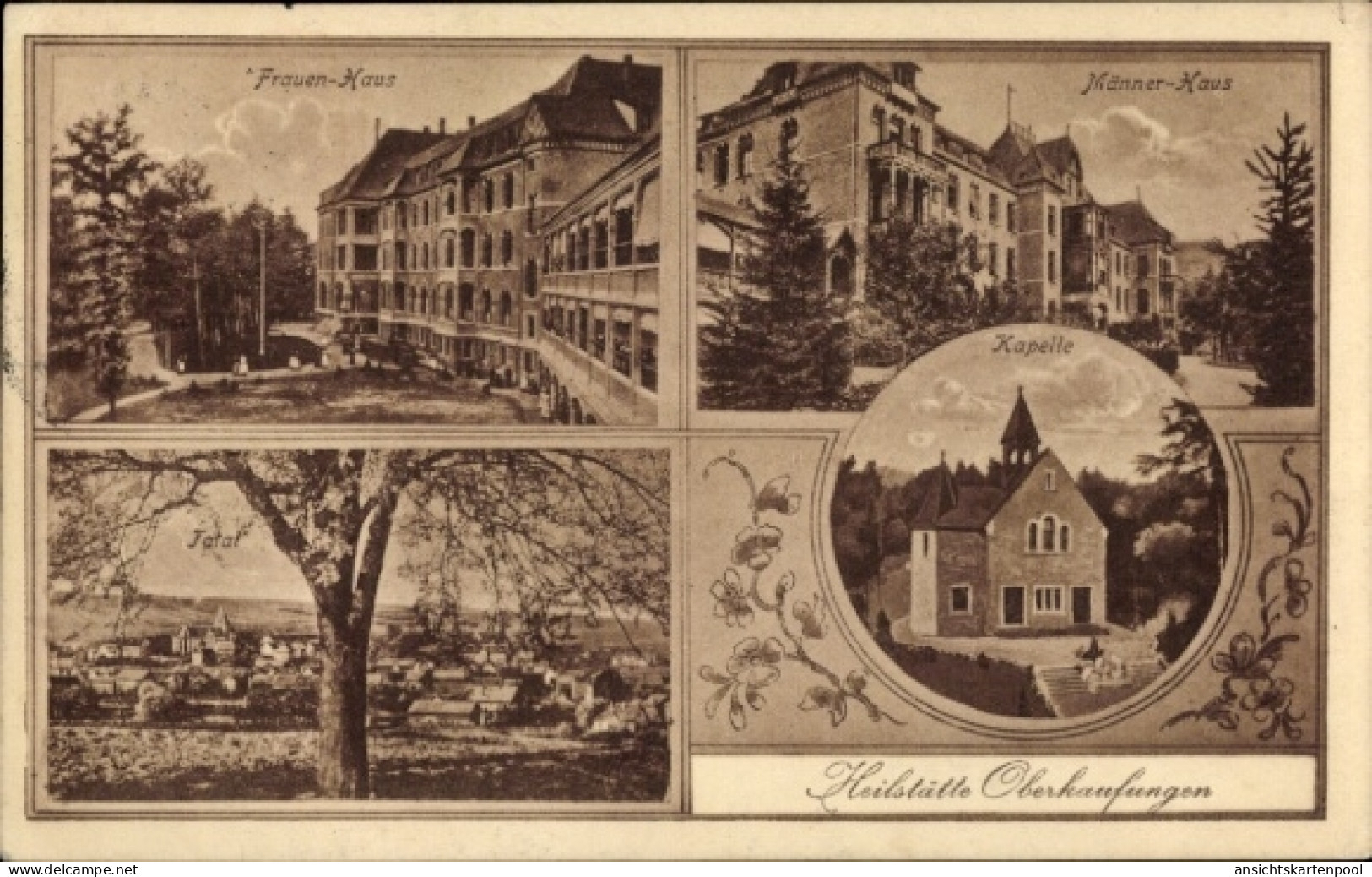 CPA Oberkaufungen Kaufungen Hessen, Kapelle, Männer-Haus, Frauen-Haus, Gesamtansicht