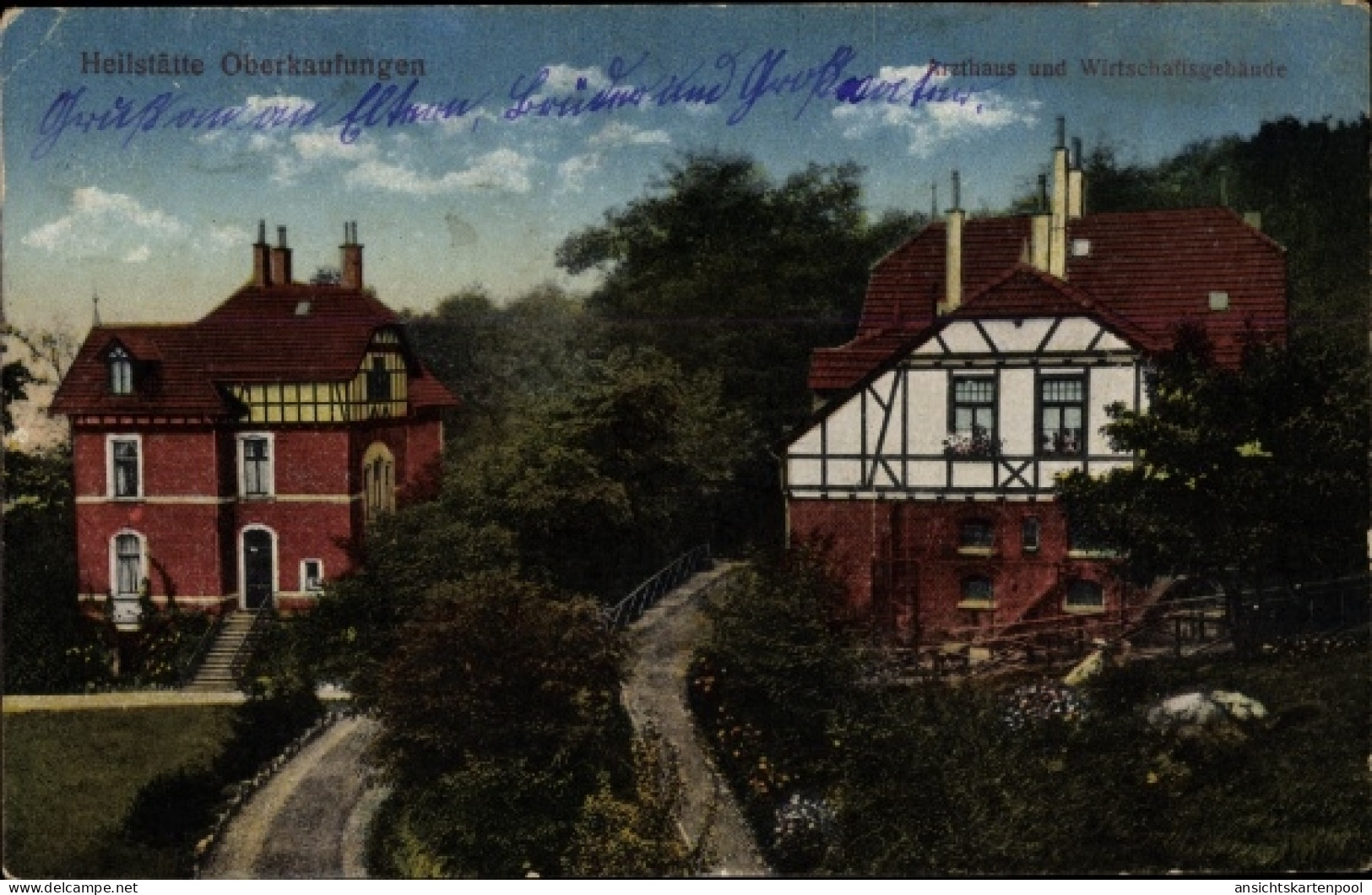 CPA Oberkaufungen Kaufungen Hessen, Kurhaus und Wirtschaftsgebäude