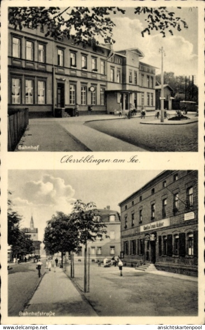 CPA Oberröblingen Röblingen am See Mansfelder Land, Bahnhof, Bahnhofstraße, Architektur