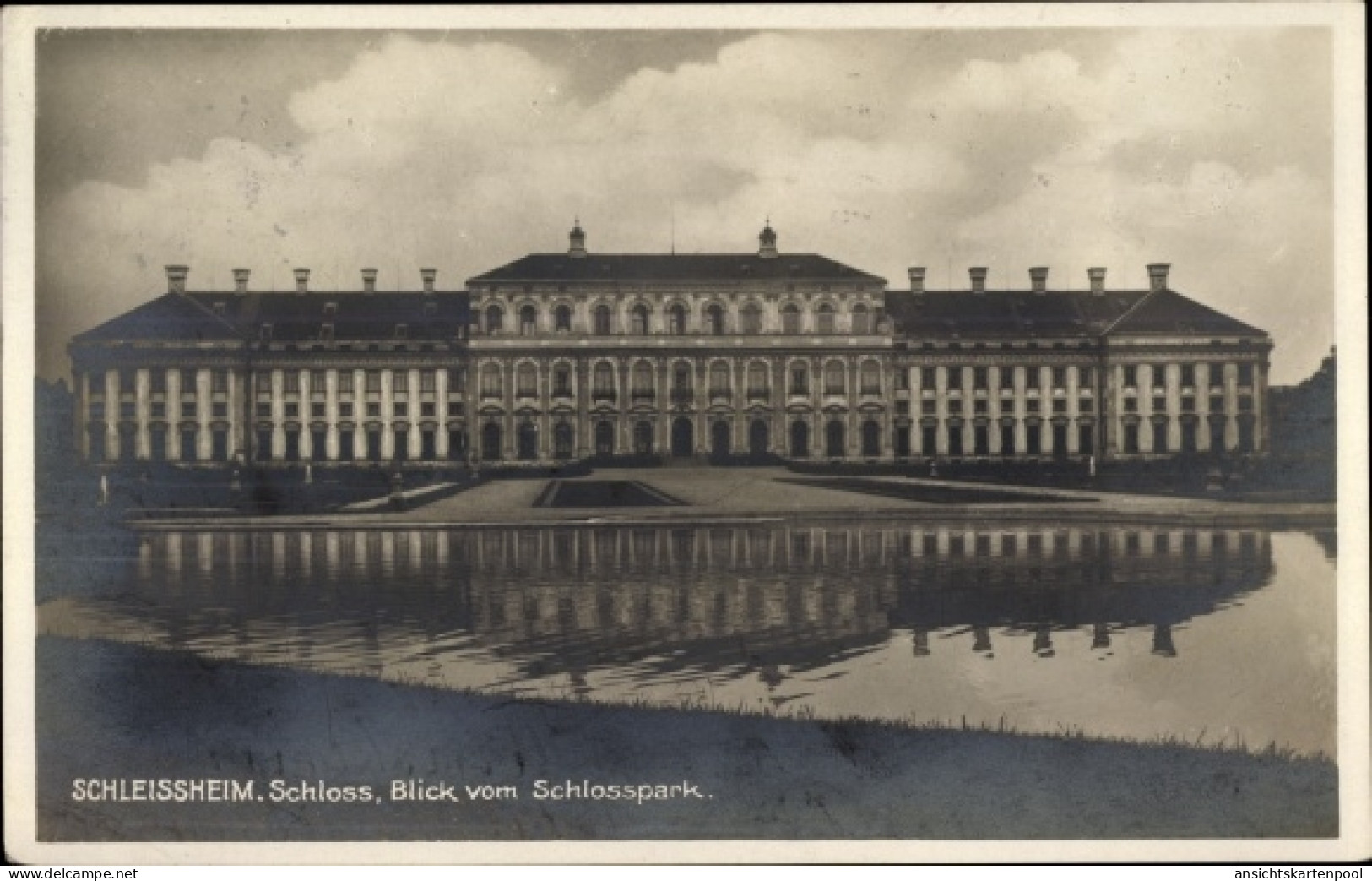 CPA Oberschleißheim in Oberbayern, Blick auf Schloss vom Schlosspark