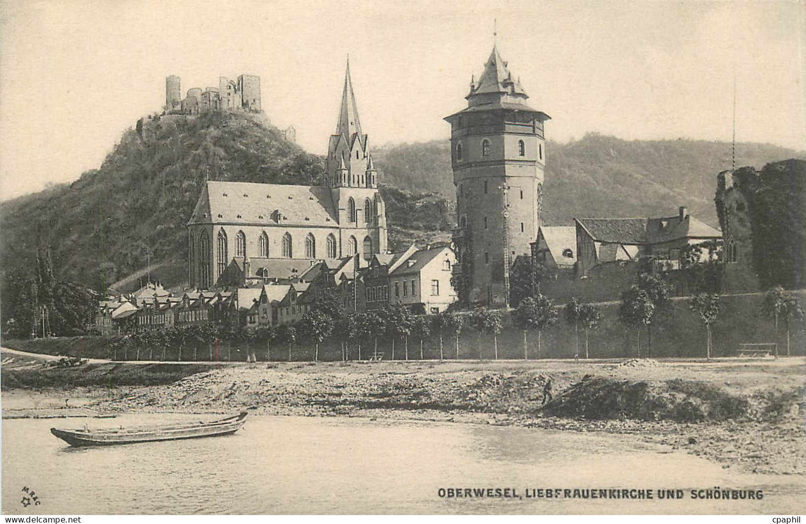 CPA Oberwesel Lieberauenkirche und Schonburg
