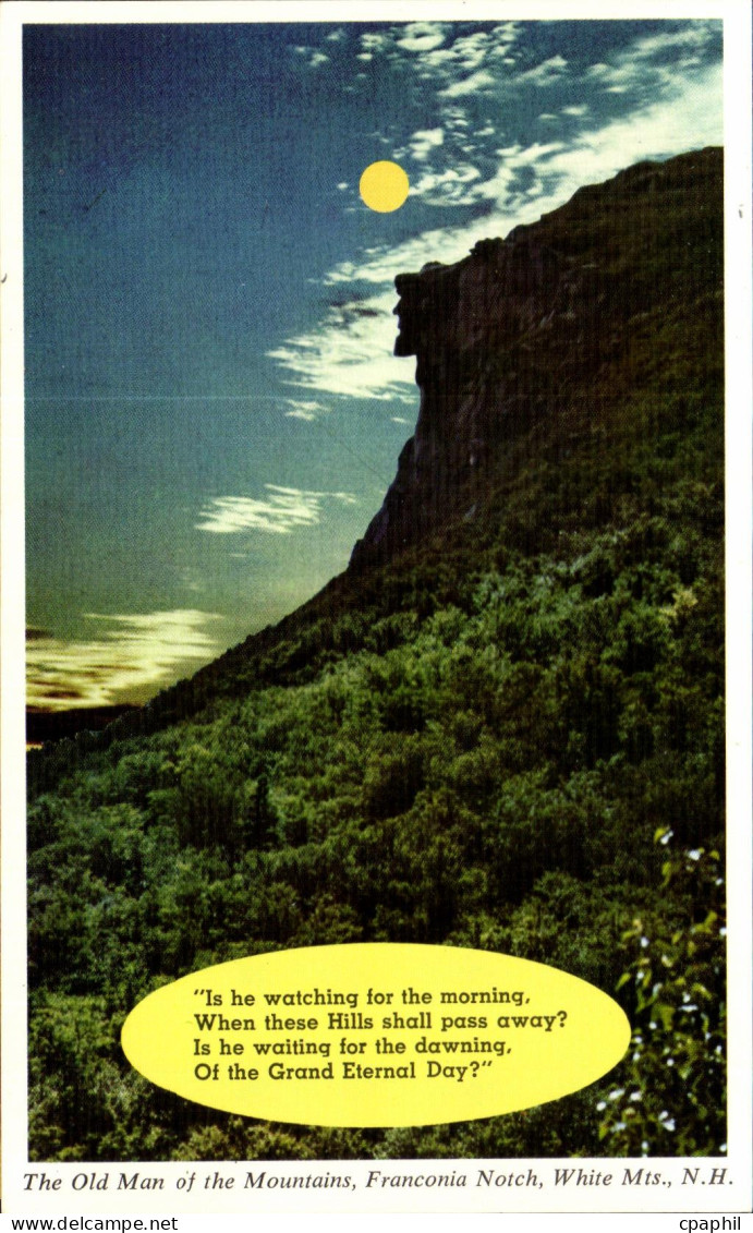 CPA Old Man Of The Mountains Franconia Notch White mountains