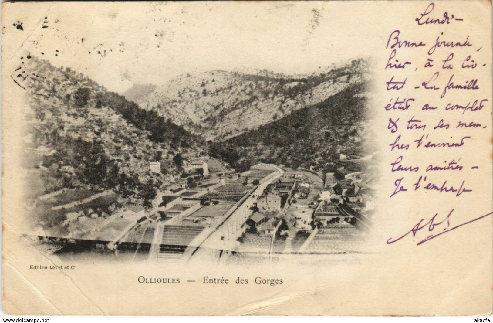 CPA OLLIOULES Entree des Gorges (1111336)