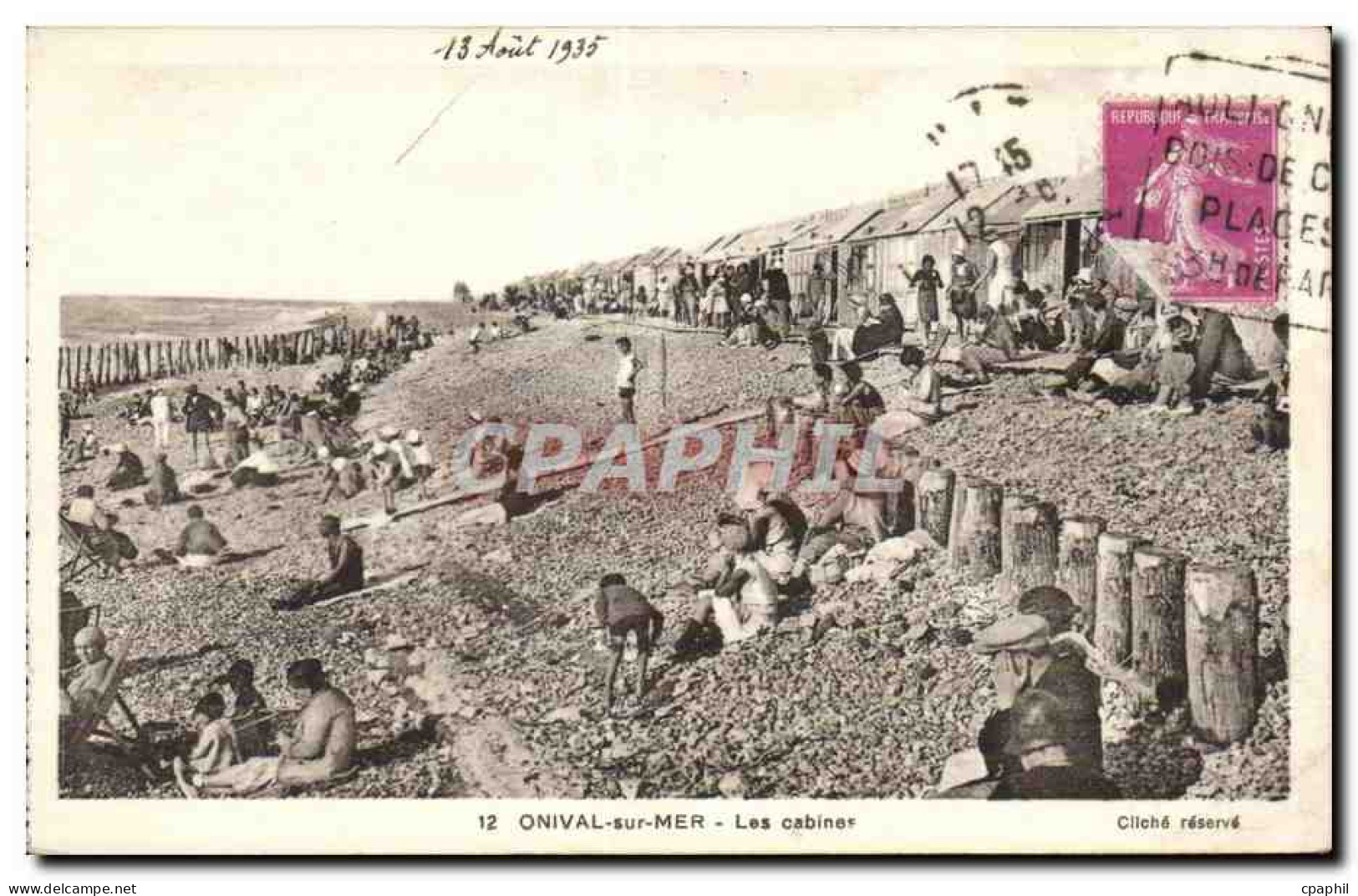 CPA Onival Sur Mer Les cabines