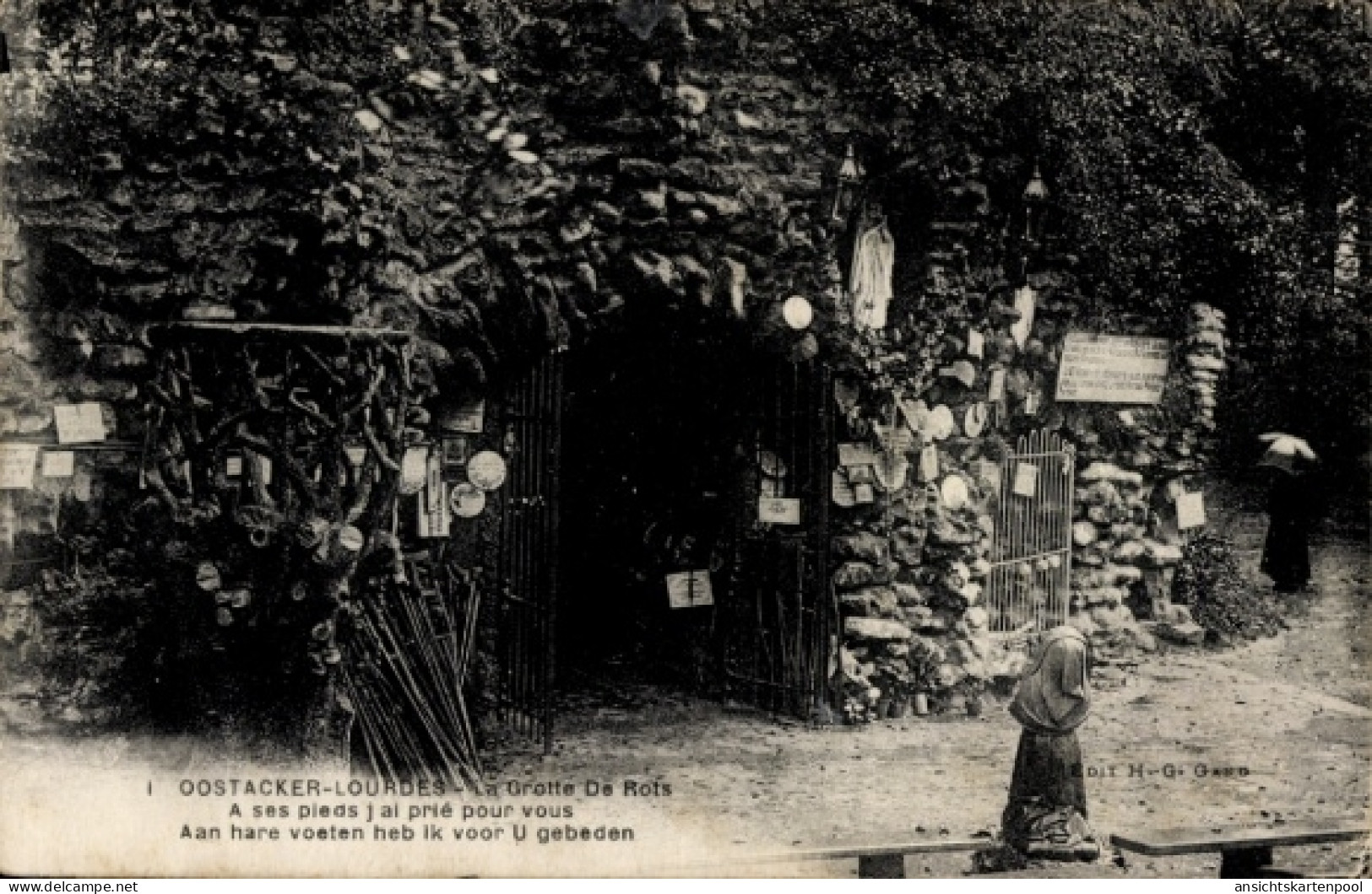 CPA Oostacker Lourdes Flandre orientale, La Grotte de Rois