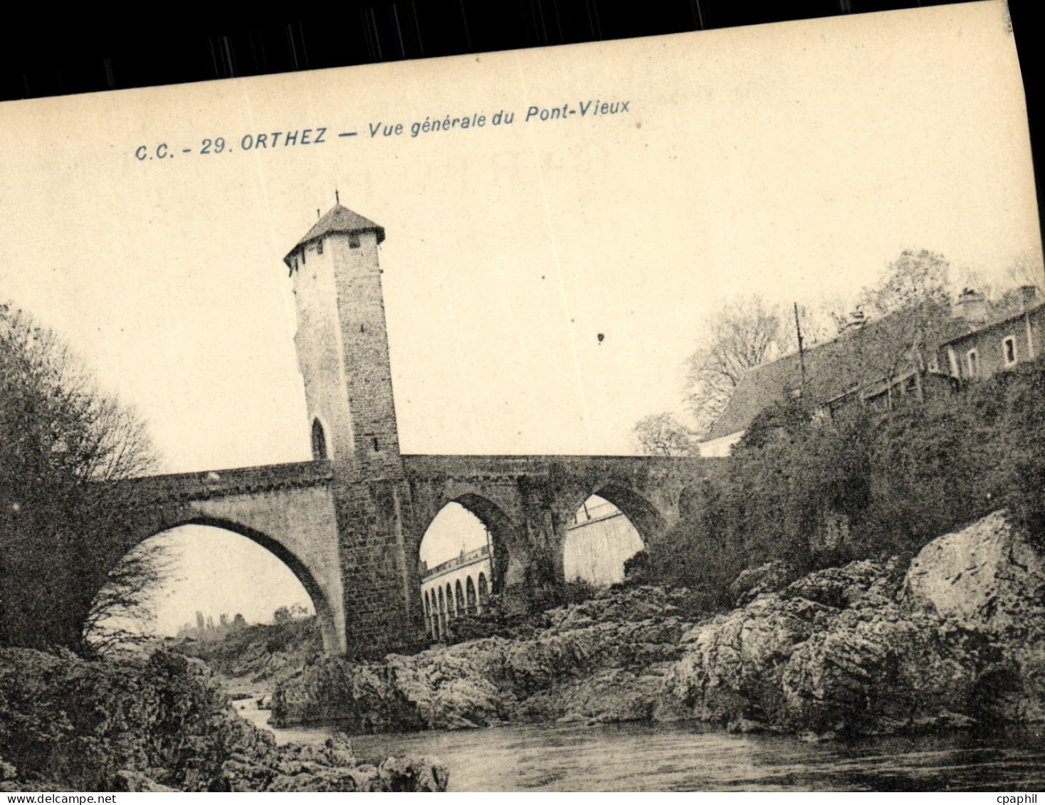 CPA Orthez Vue Generale du Pont Vieux