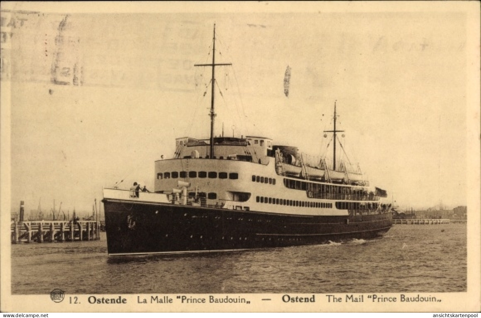 CPA Ostende Westflandern, La Malle Prince Baudouin, RMT, Regie voor Maritiem Transport