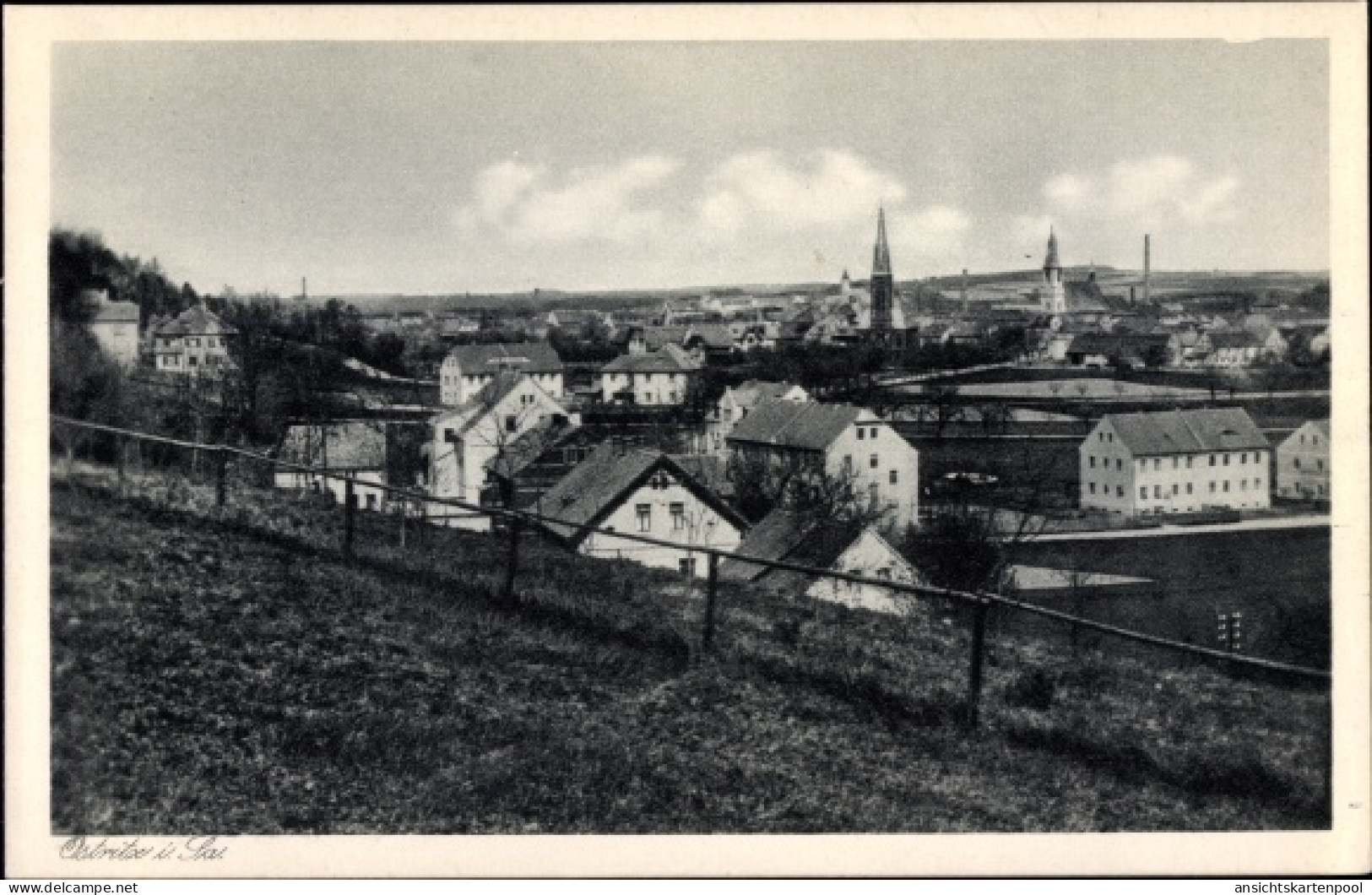 CPA Ostritz in der Oberlausitz, Panorama vom Ort