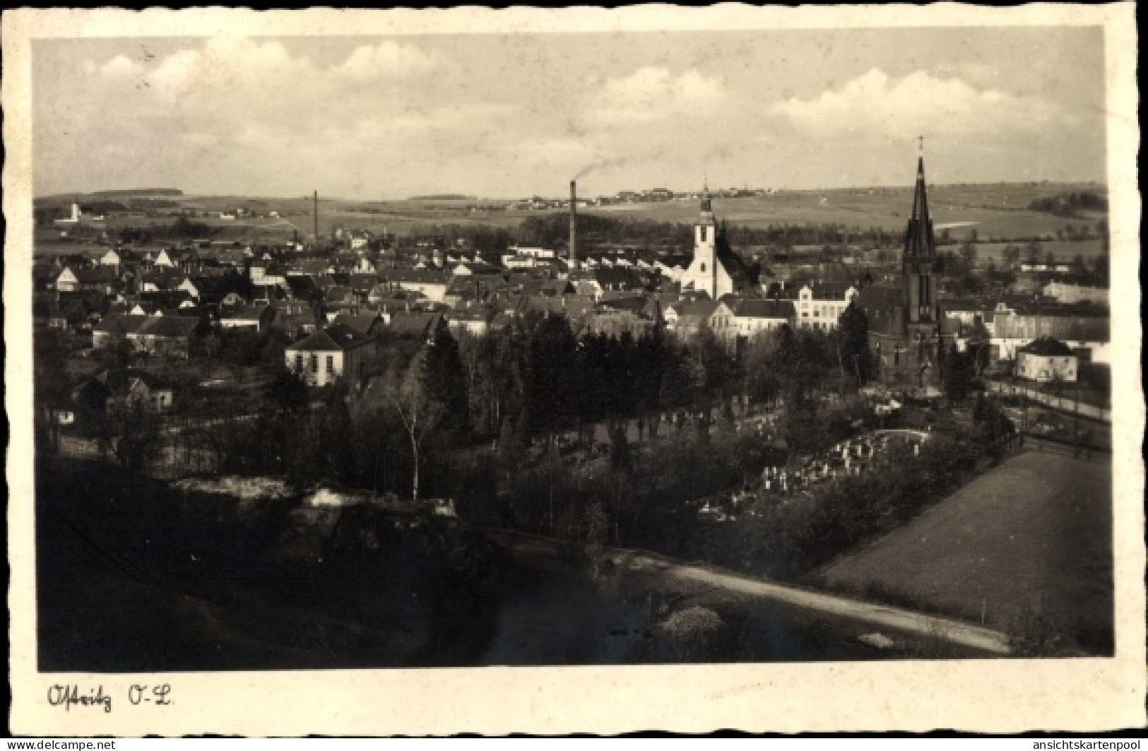 CPA Ostritz in der Oberlausitz Sachsen, Panorama, Neißetal