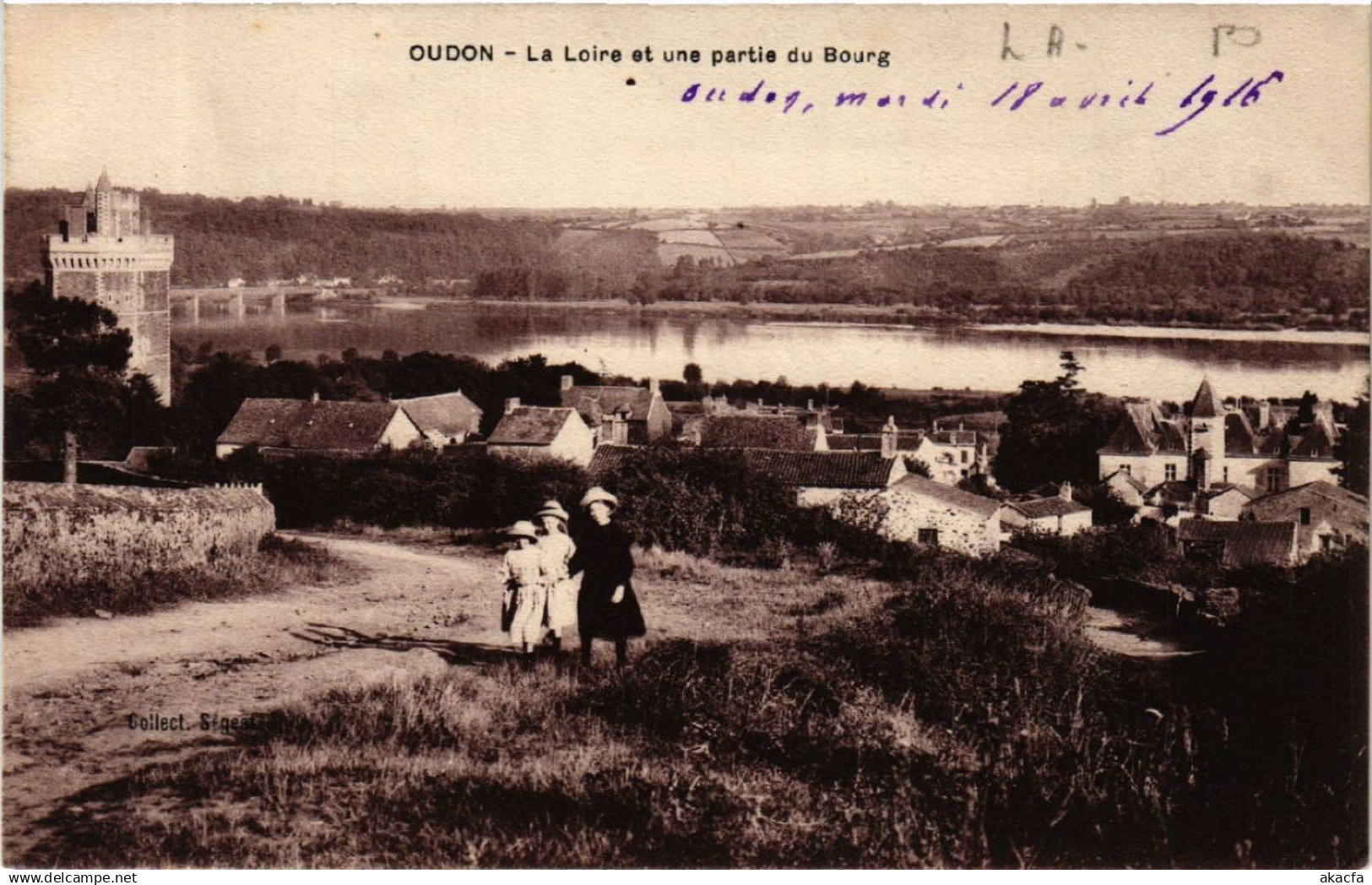 CPA OUDON - La Loire et une partie du BOURG (587926)