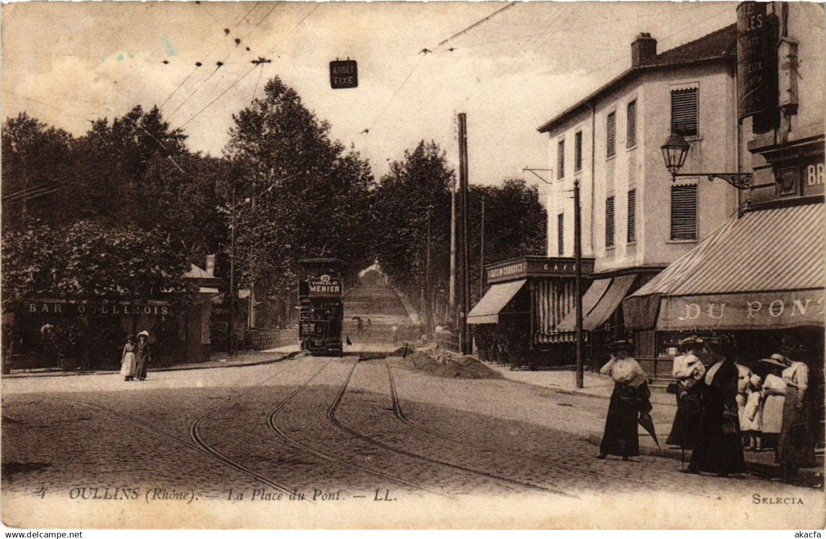 CPA OULLINS - La Place du Pont (692992)