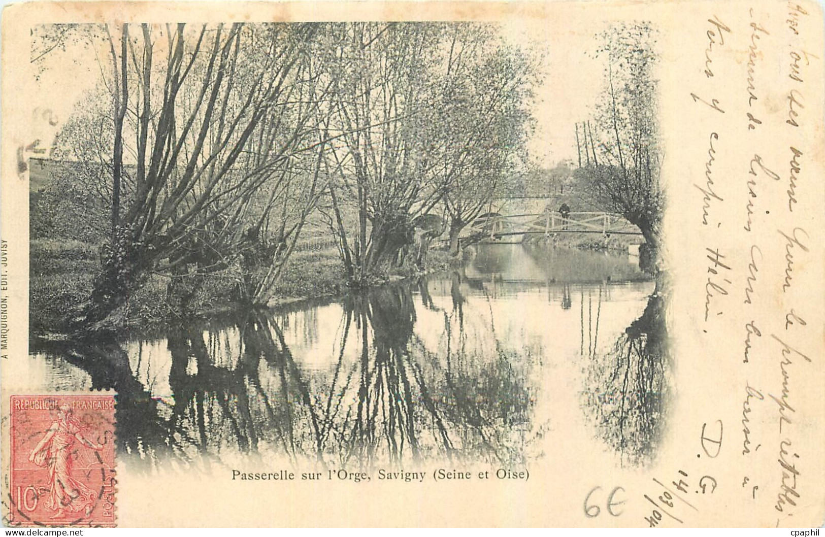 CPA Paaserelle sur l'Orge Savigny Seine et Oise