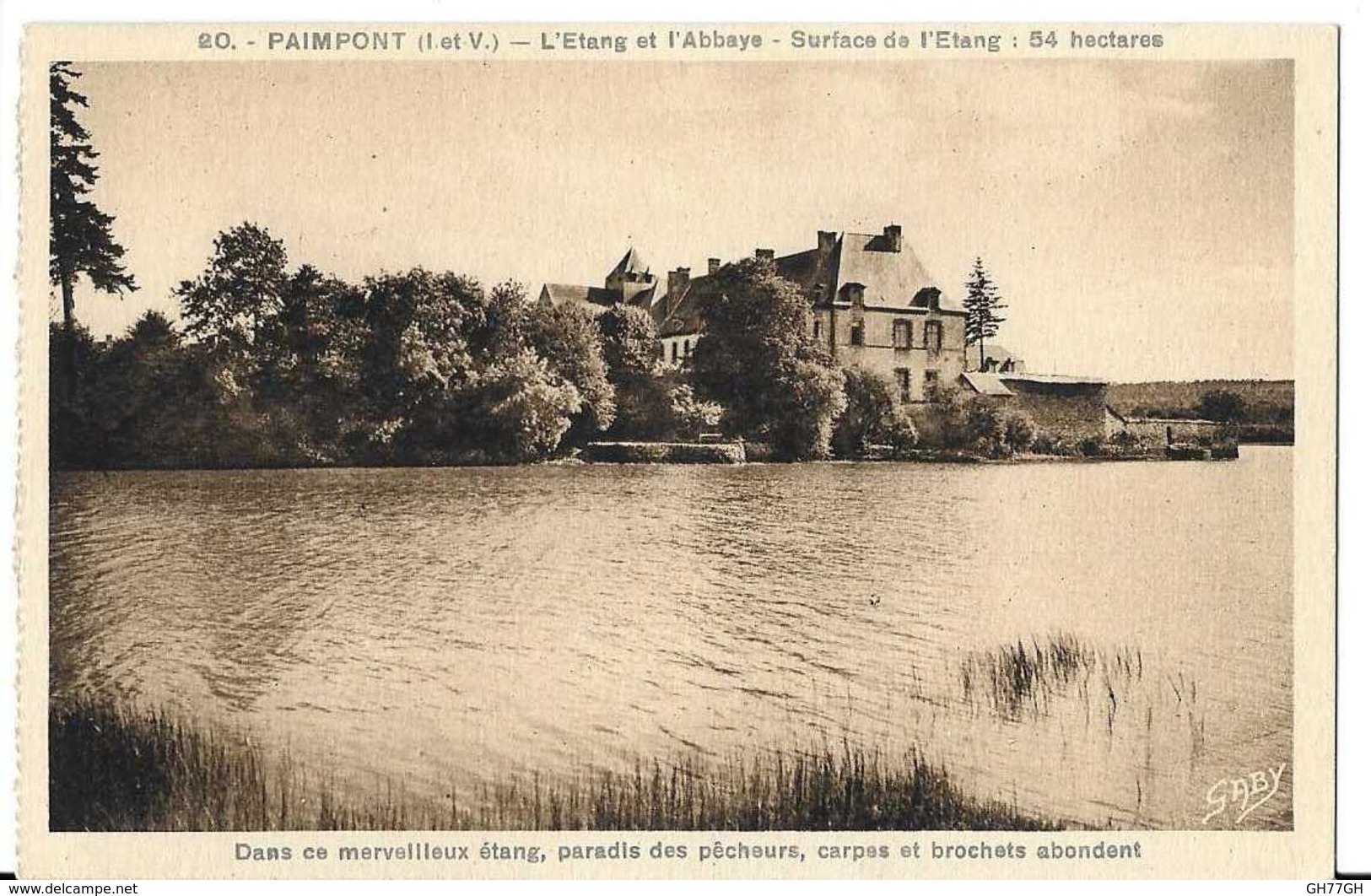 CPA PAIMPONT -l'étang et l'abbaye