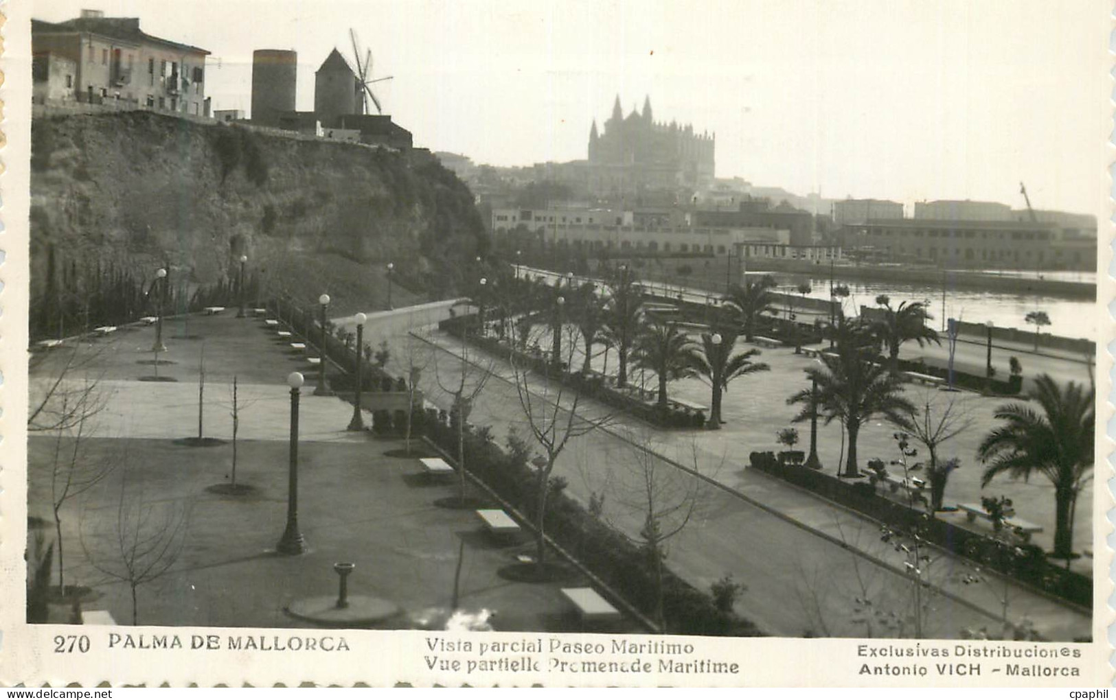 CPA Palma de Mallorca Vista parcial Paseo Maritimo Vue partielle Promenade Maritime Exclusivas Distributiones CPM Vich M