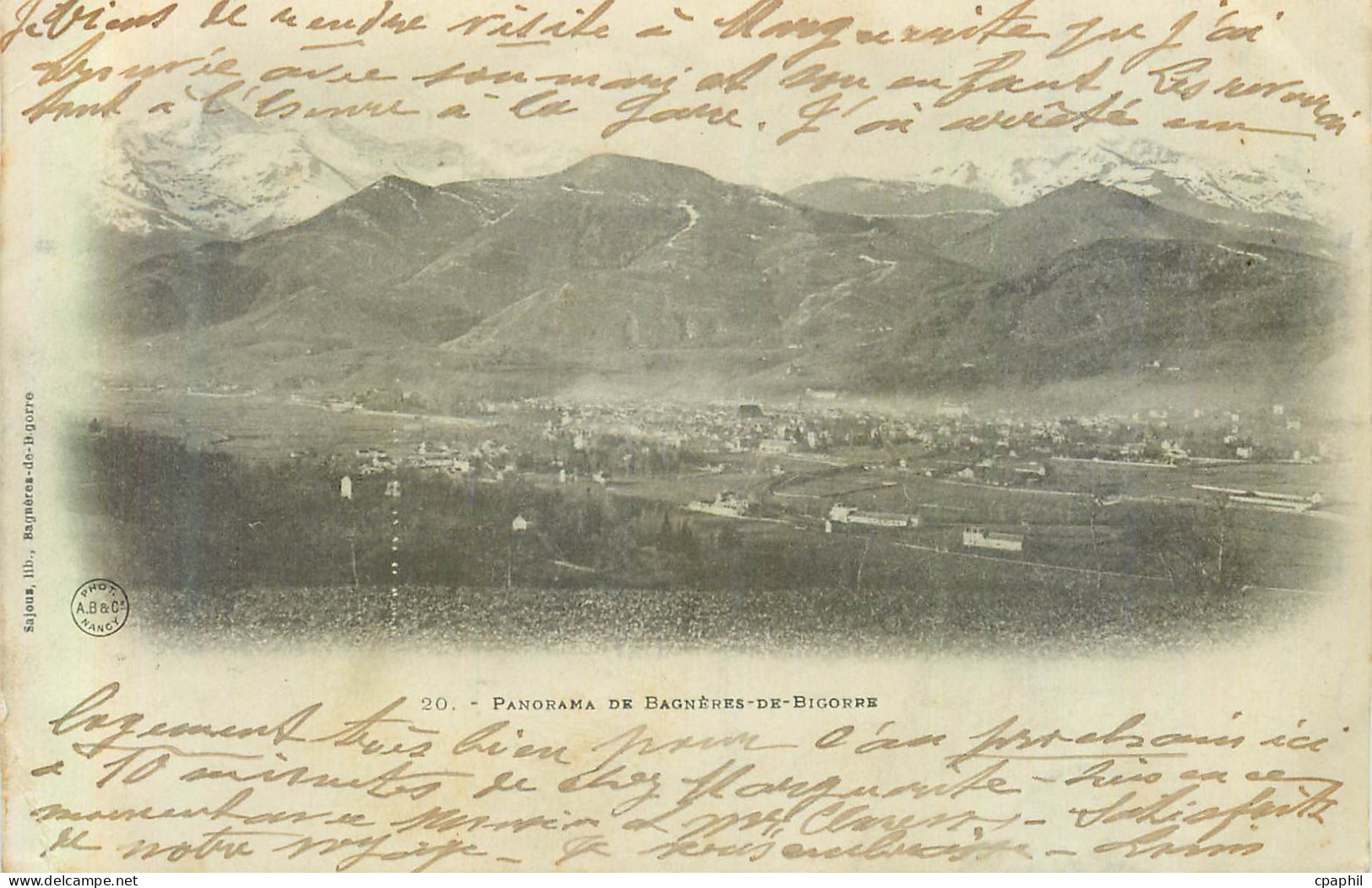 CPA Panorama de Bagneres de Bigorre (carte 1900)
