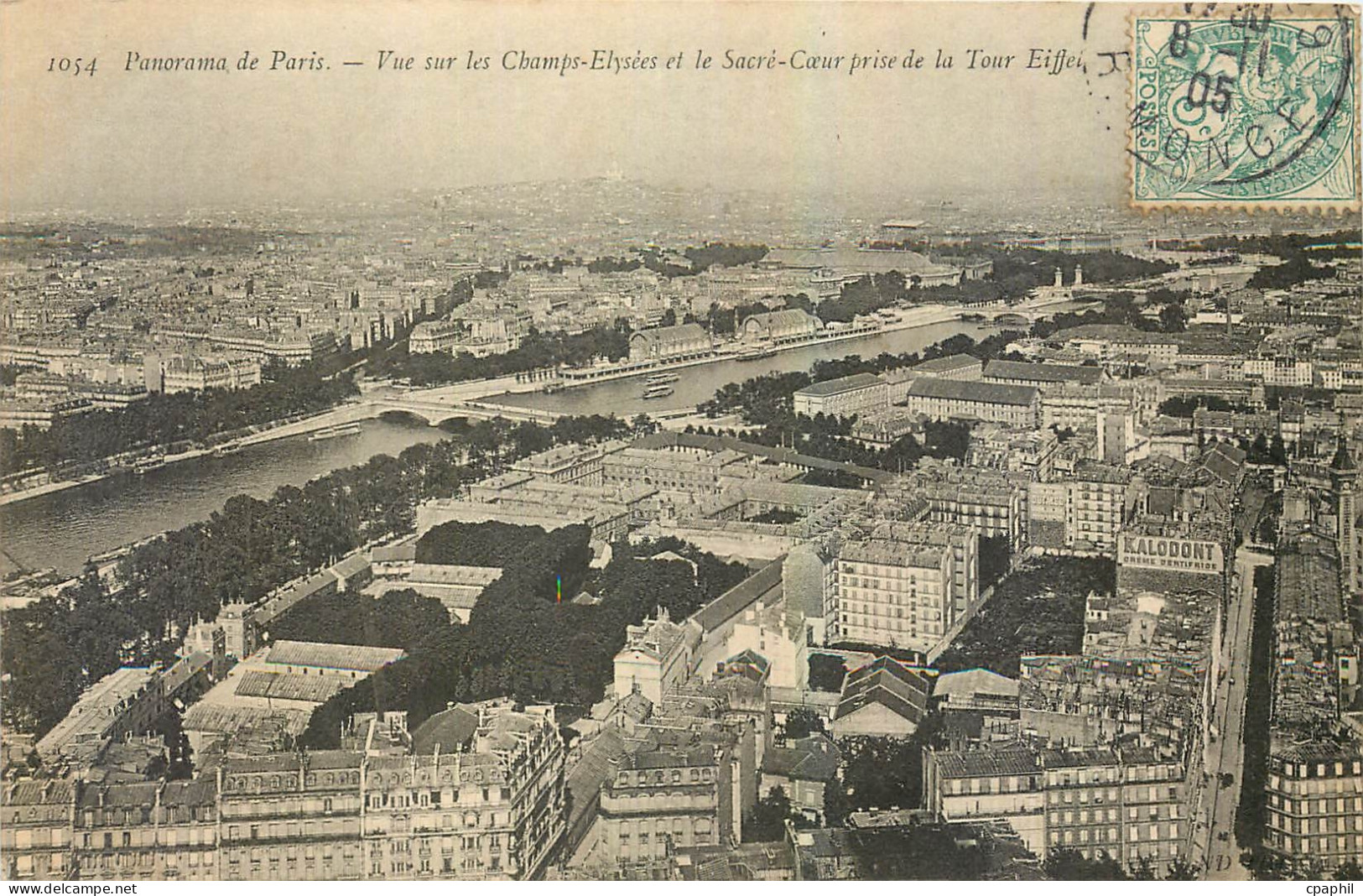 CPA Panorama de Paris Vue sur les Champs Elysees et le Sacre Coeur prise de la Tour Eiffel
