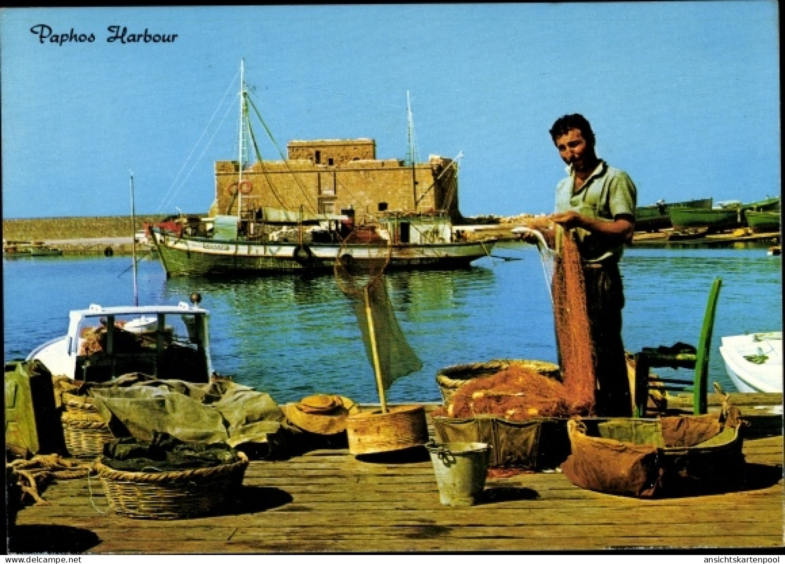 CPA Paphos Zypern, Harbour, Fisherman