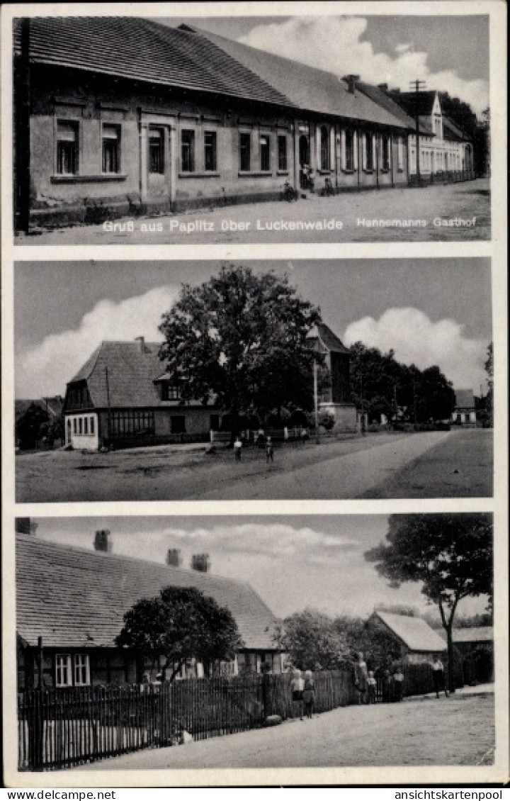 CPA Paplitz Baruth in der Mark, Hannemanns Gasthof, Ortsansichten