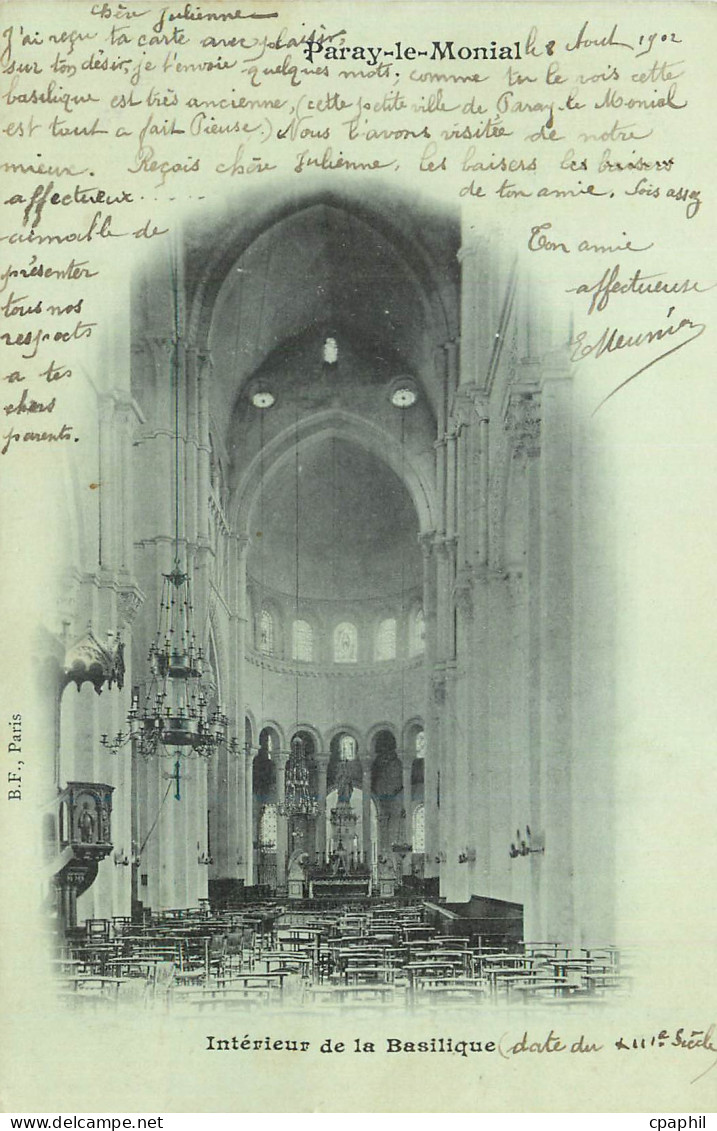 CPA Paray le Monial Interieur de la Basilique (carte 1900)