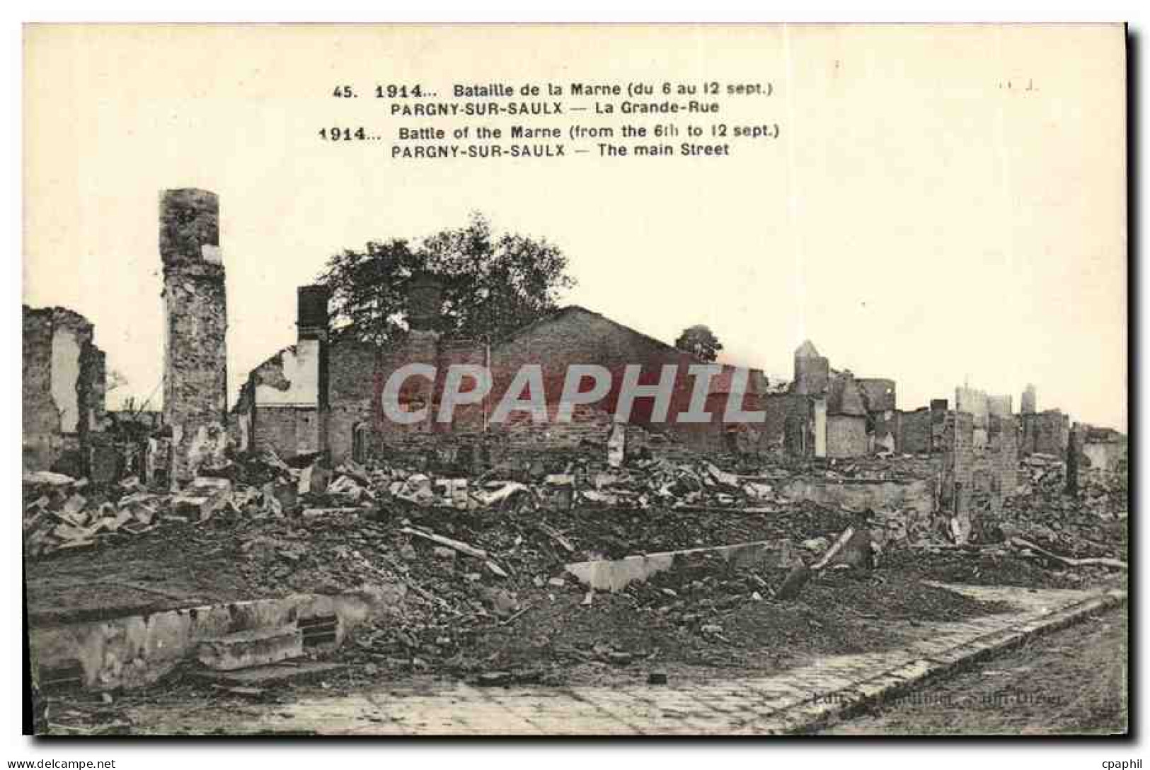 CPA Pargny Sur Saulx La Grande Rue Militaria