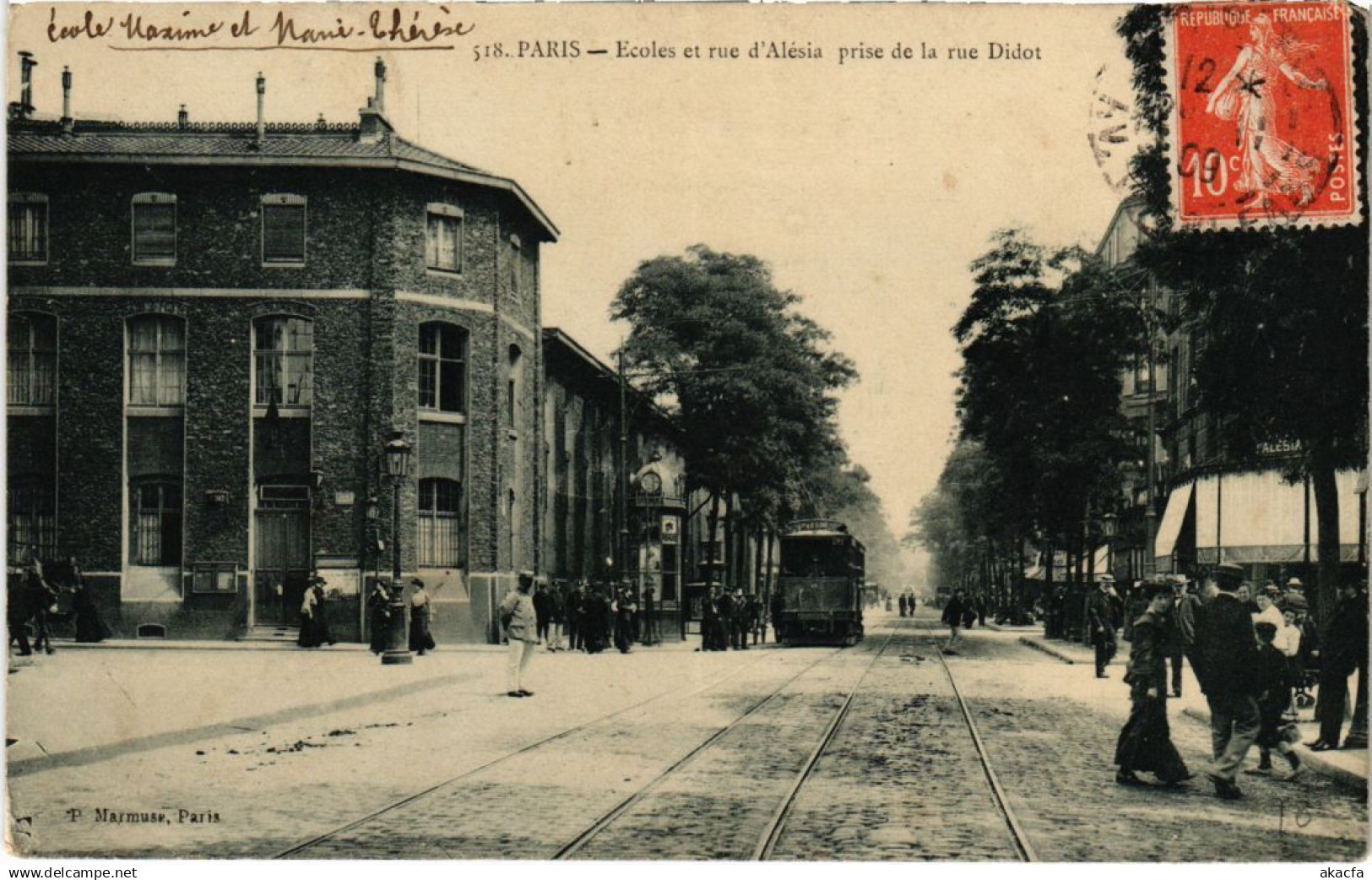 CPA PARIS 14e ecoles et rue d'Alesia Rue Didot p. Marmuse (1247741)