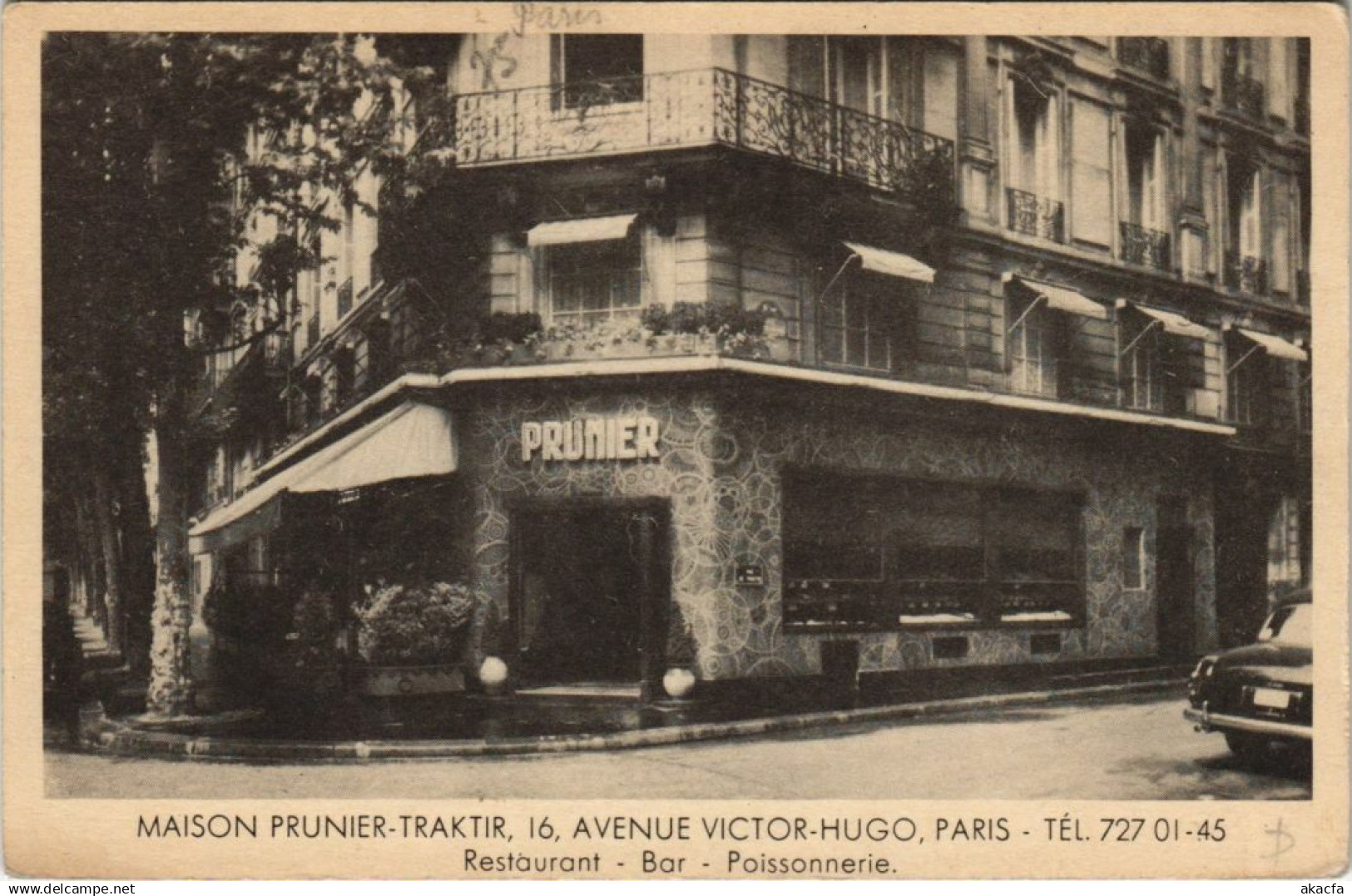 CPA PARIS 16e 16, Avenue Victor Hugo maison Prunier-Traktir (37474)