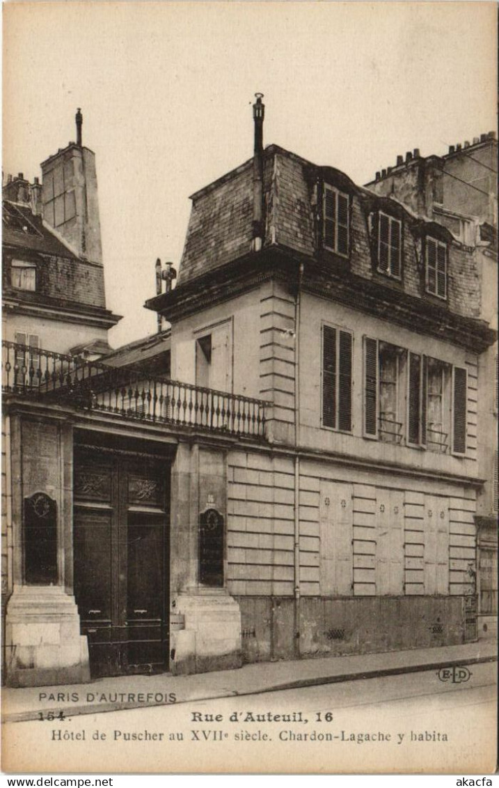 CPA PARIS 16e 16, rue d'Auteuil hotel de Puscher (978885)