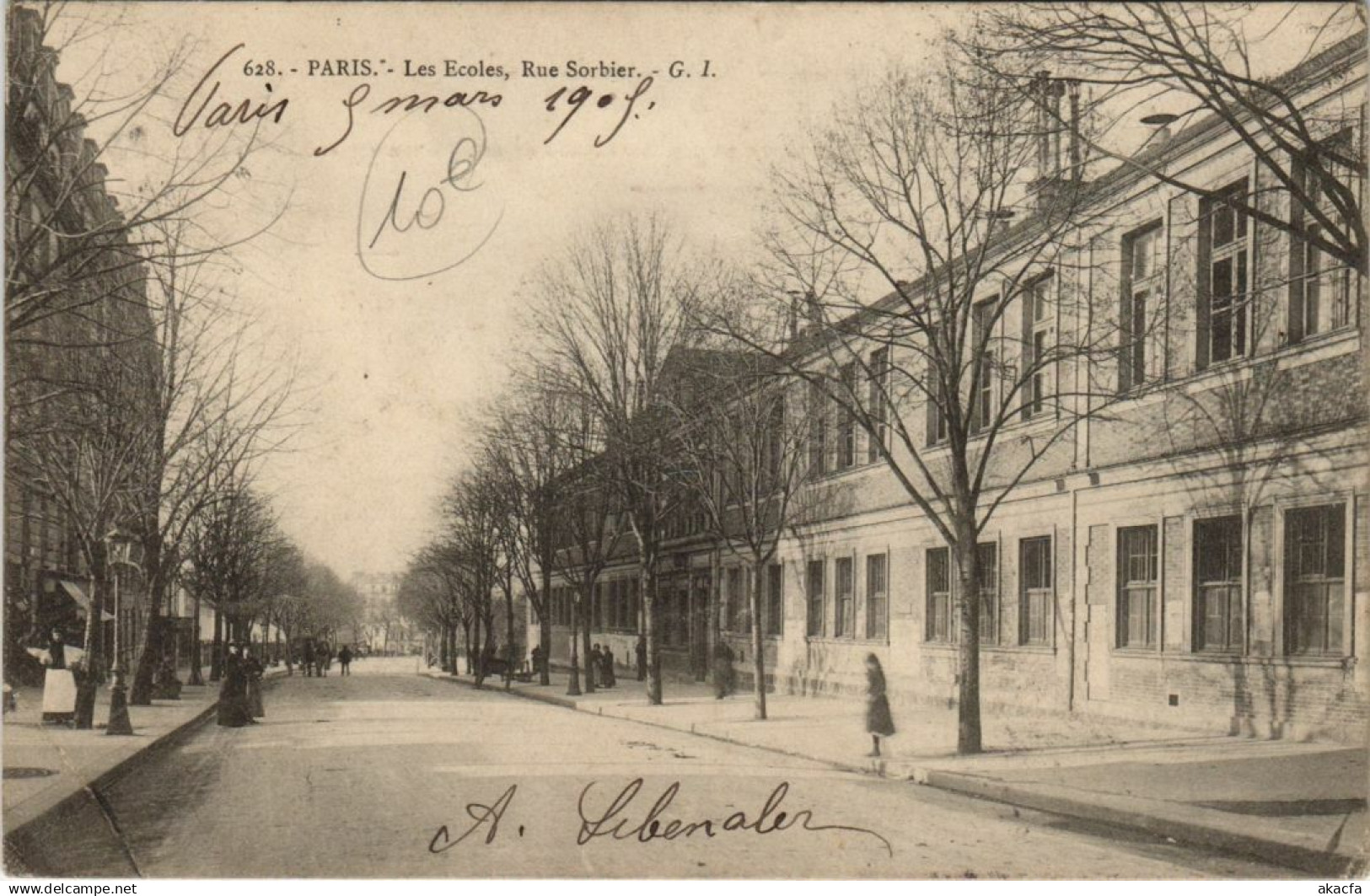 CPA PARIS 20e - Le Ecoles, Rue Sorbier (52371)
