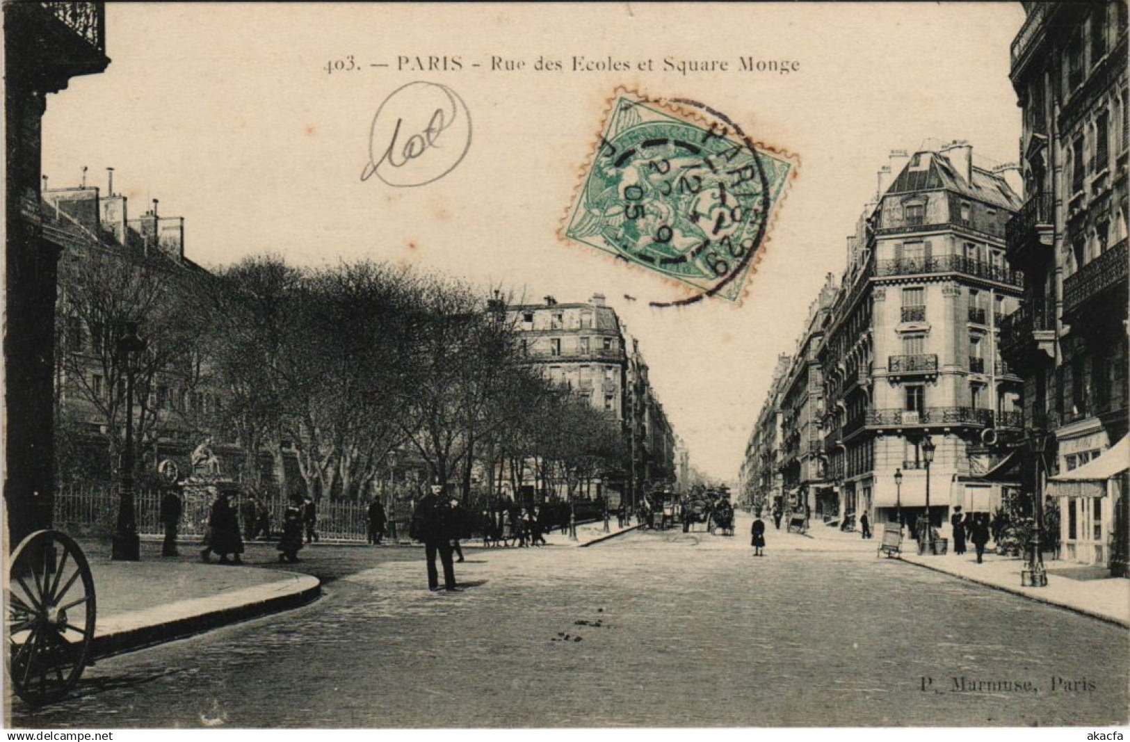 CPA PARIS 5e - Rue des Ecoles et Square Monge (65011)