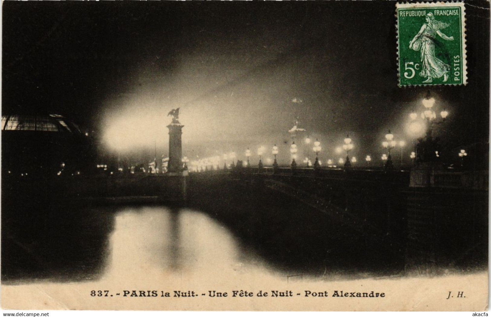CPA PARIS (7e) - La Nuit Une fete de nuit - Pont Alexandre (218711)