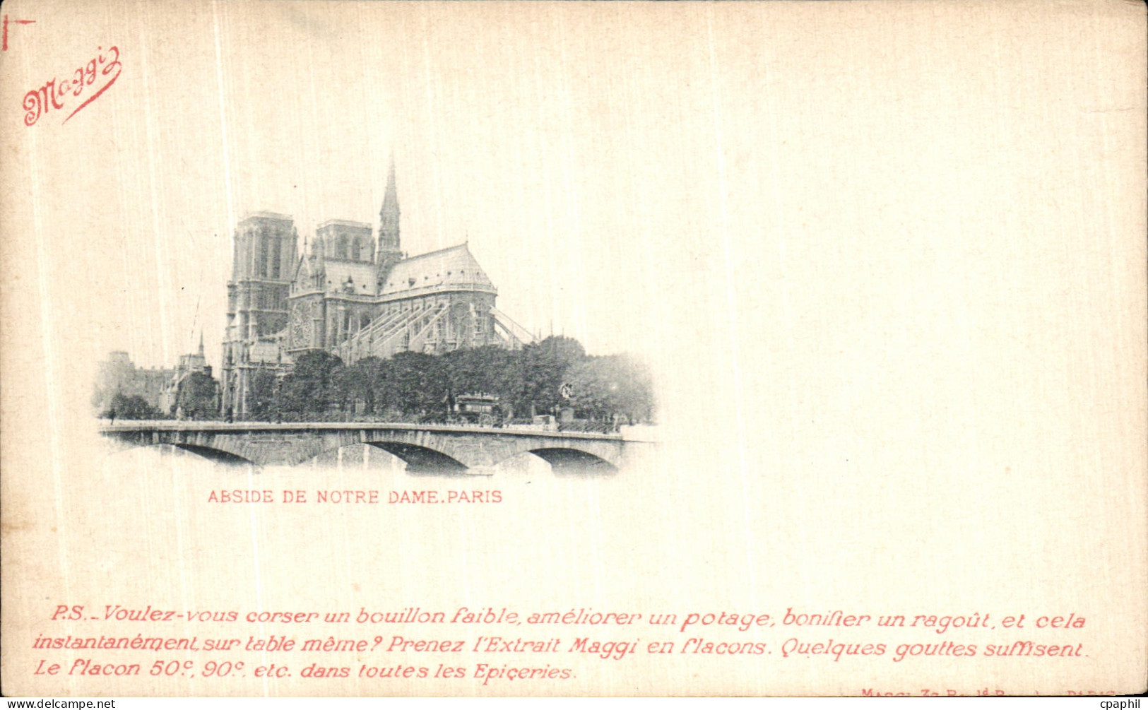 CPA Paris Abside De Notre Dame Maggi Publicite