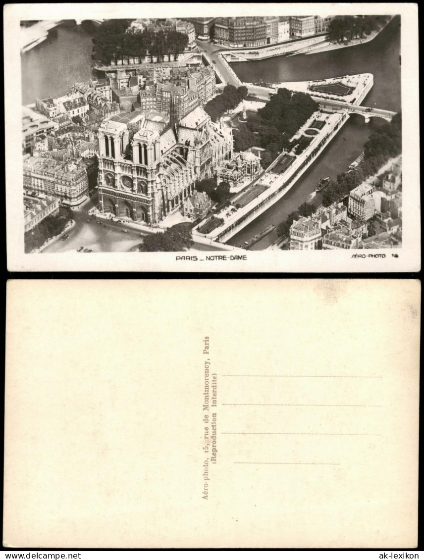 CPA Paris AÉRO-PHOTO Kathedrale Notre-Dame 1940