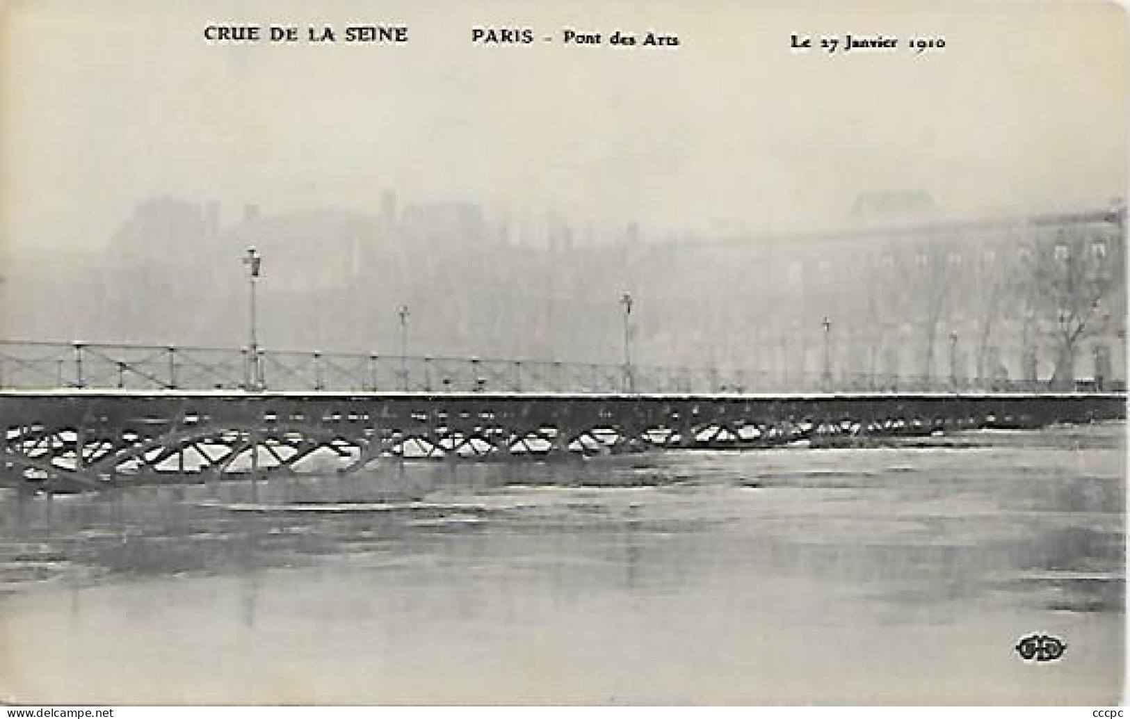 CPA Paris Crue de la Seine Pont des Arts le 17 Janvier 1910
