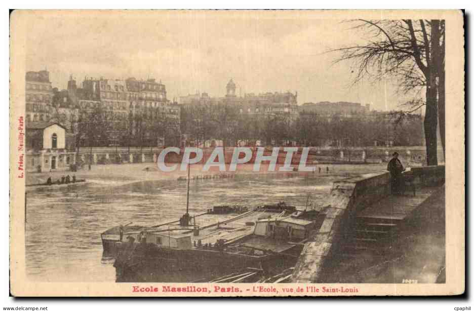 CPA Paris Ecole Massillon Vue de l ile Saint Louis