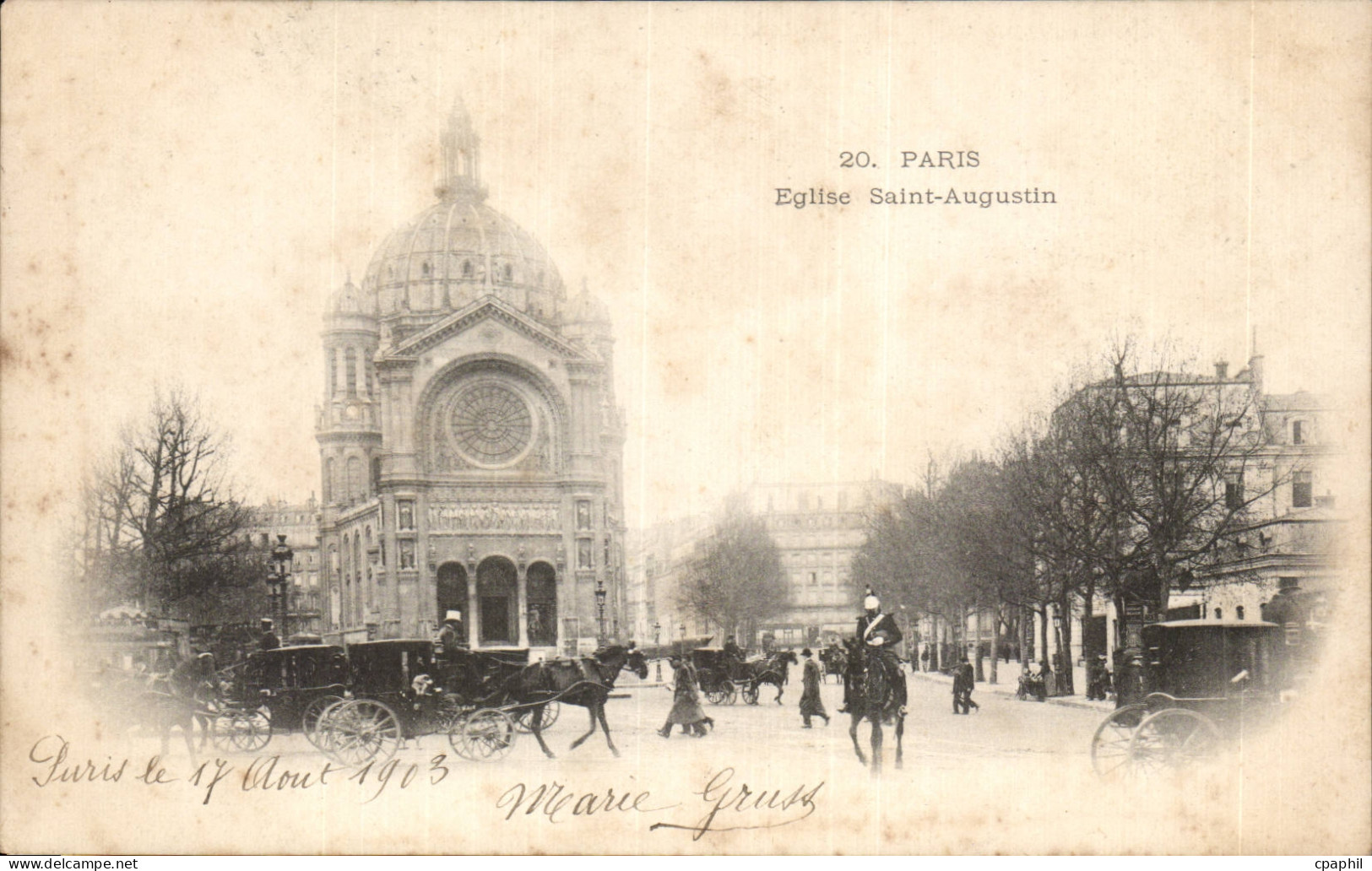 CPA Paris Eglise Saint Augustin