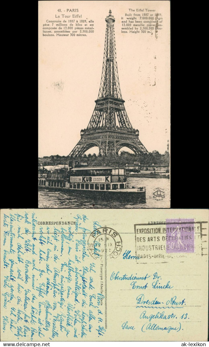 CPA Paris Eiffelturm - Boot Bouillon KUB Exiger Le K 1925