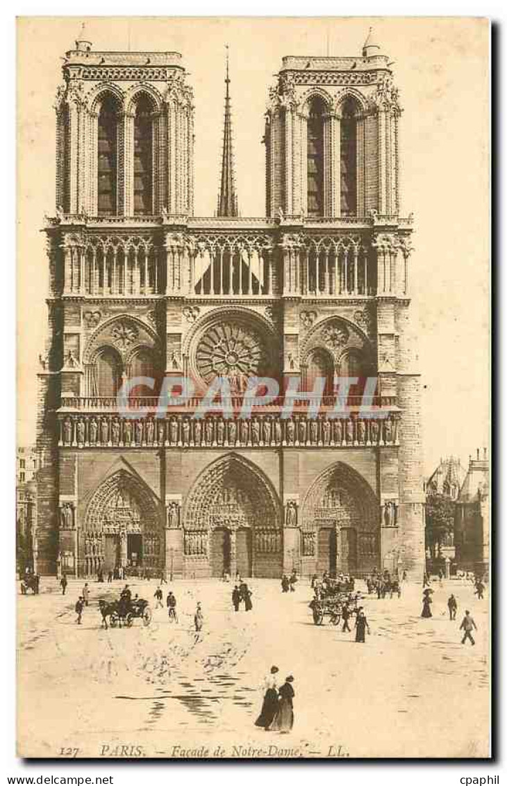 CPA Paris Facade de Notre Dame
