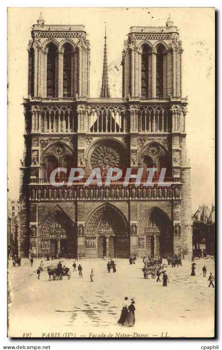 CPA Paris Facade de Notre Dame