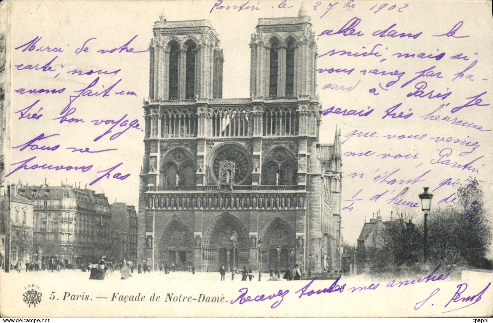 CPA Paris Facade de Notre Dame
