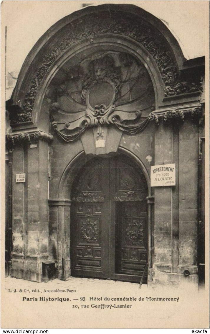 CPA PARIS Historique. 4e 20, Rue Geoffroy-Lasnier (924157)