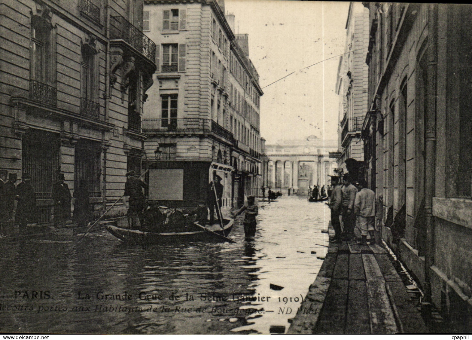 CPA Paris Inondations 1910 Rue de Bourgogne