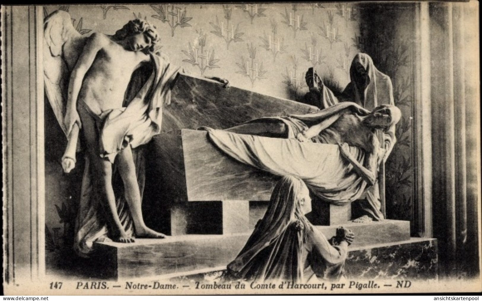 CPA Paris IV Ile de la Cité, Kathedrale Notre Dame, Grab des Grafen d'Harcourt, von Pigalle
