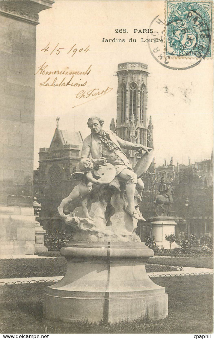 CPA Paris Jardins du Louvre