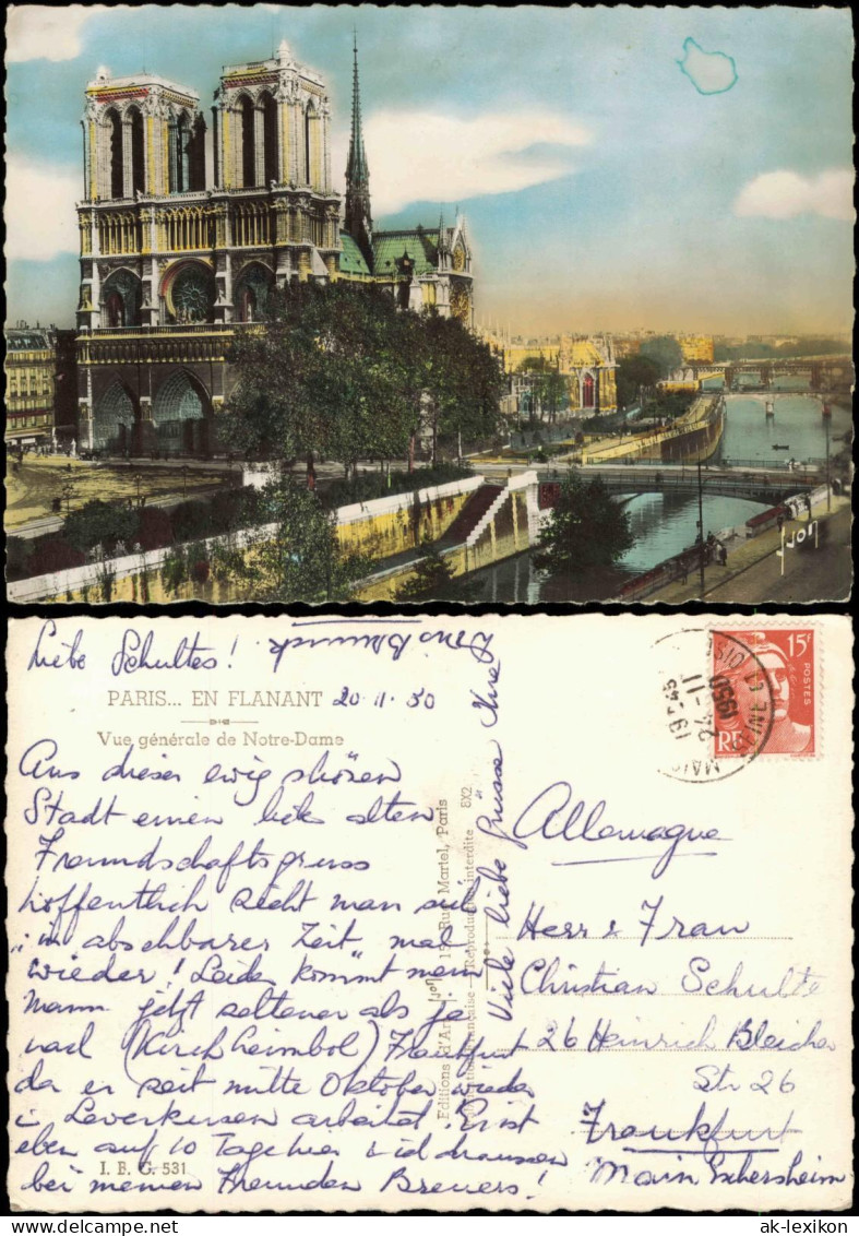 CPA Paris Kathedrale Notre-Dame de Paris Colorfotokarte 1950