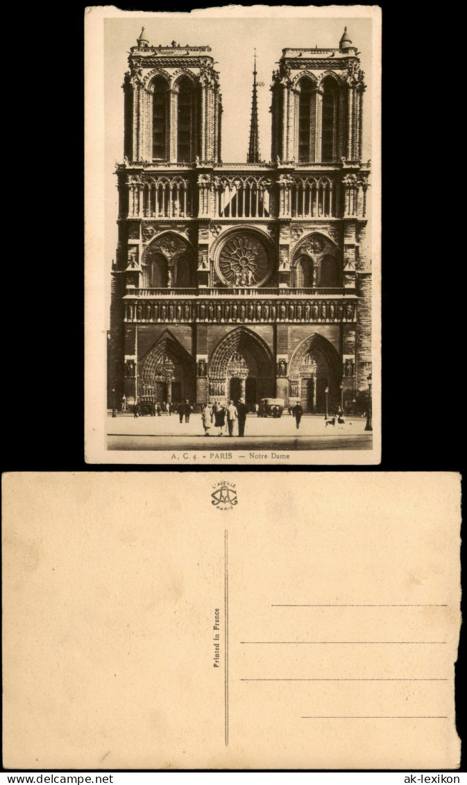 CPA Paris Kathedrale Notre-Dame (Frontansicht) 1930