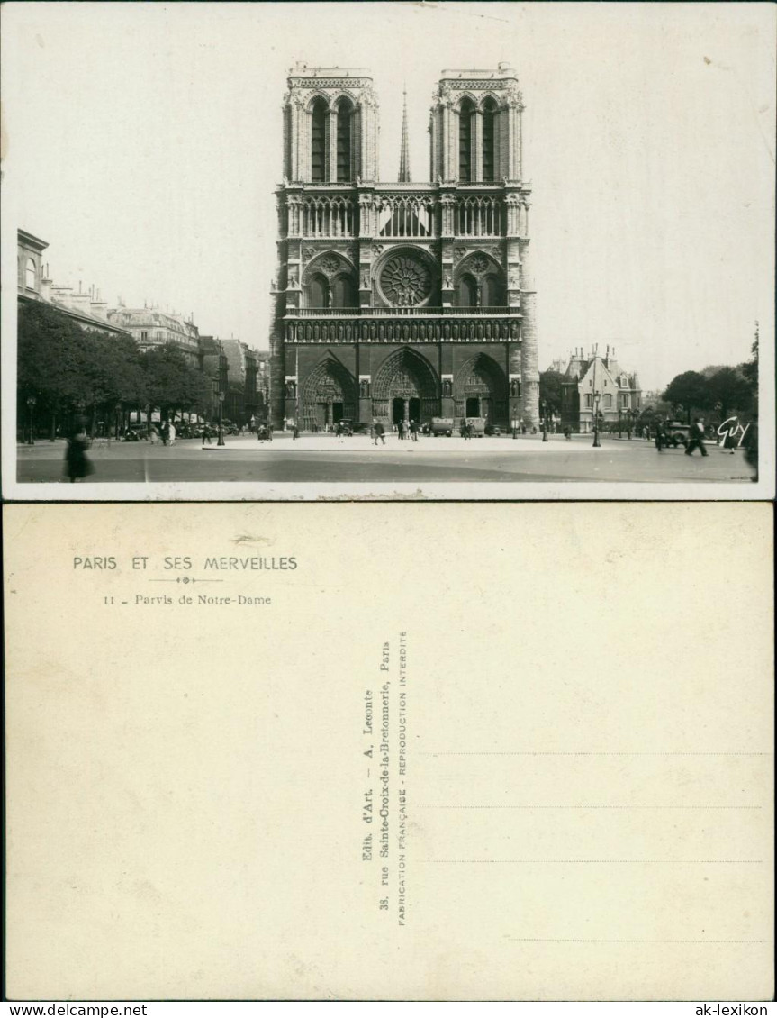 CPA Paris Kathedrale Notre-Dame - Vorplatz 1933